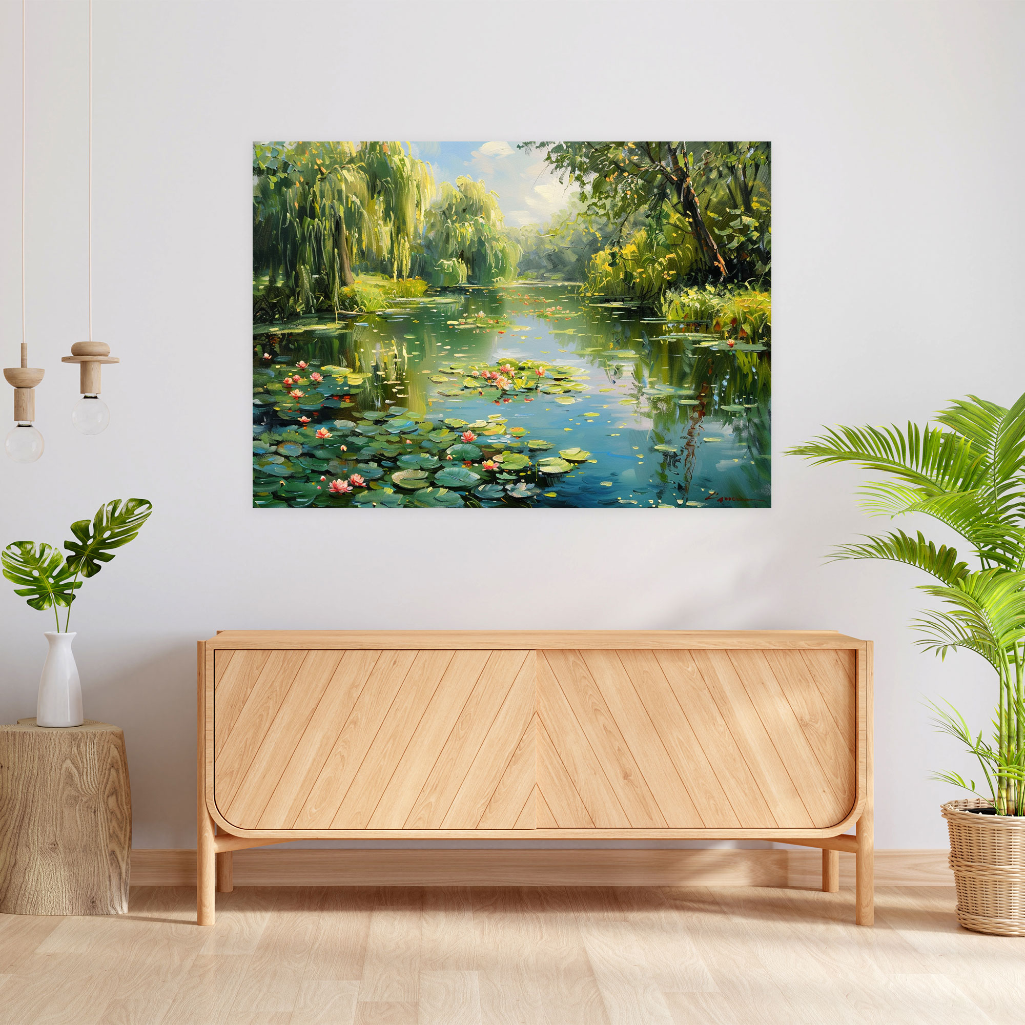 Claude Monet Lakeside Water Lilies Canvas Print - Claude Monet, Wall Art, Home Decoration, Canvas Wall Art