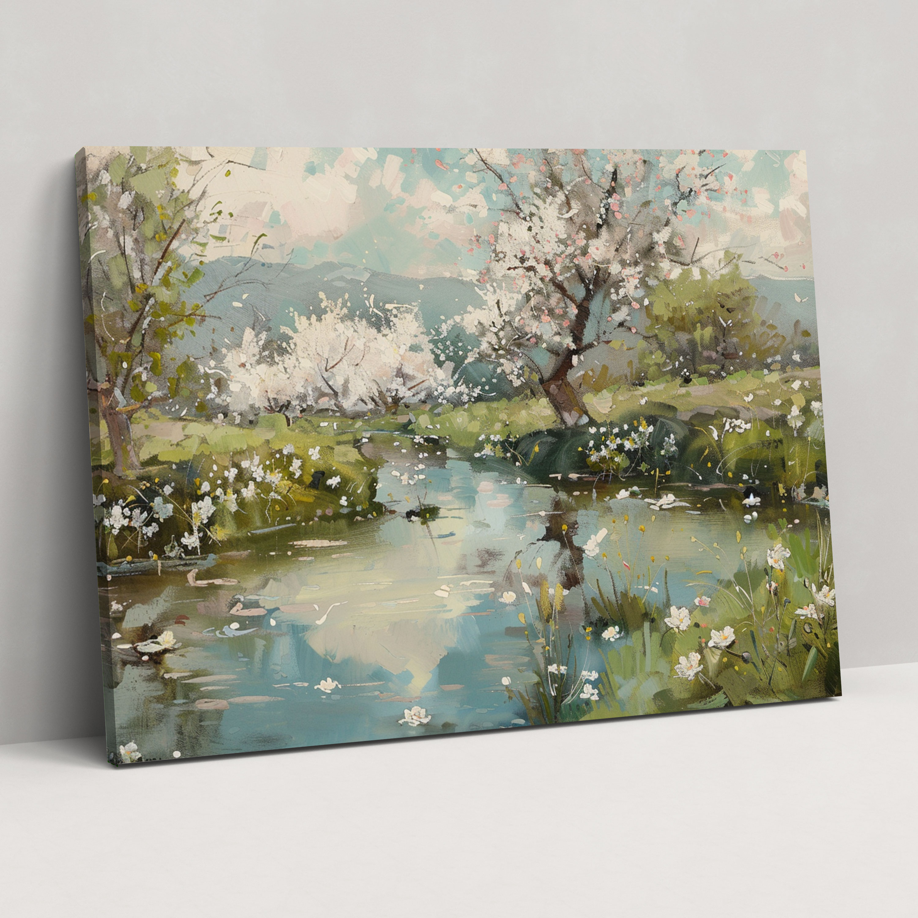 Serene Stream Canvas Print - Claude Monet, Soft Hues, Canvas Print, Home Decoration