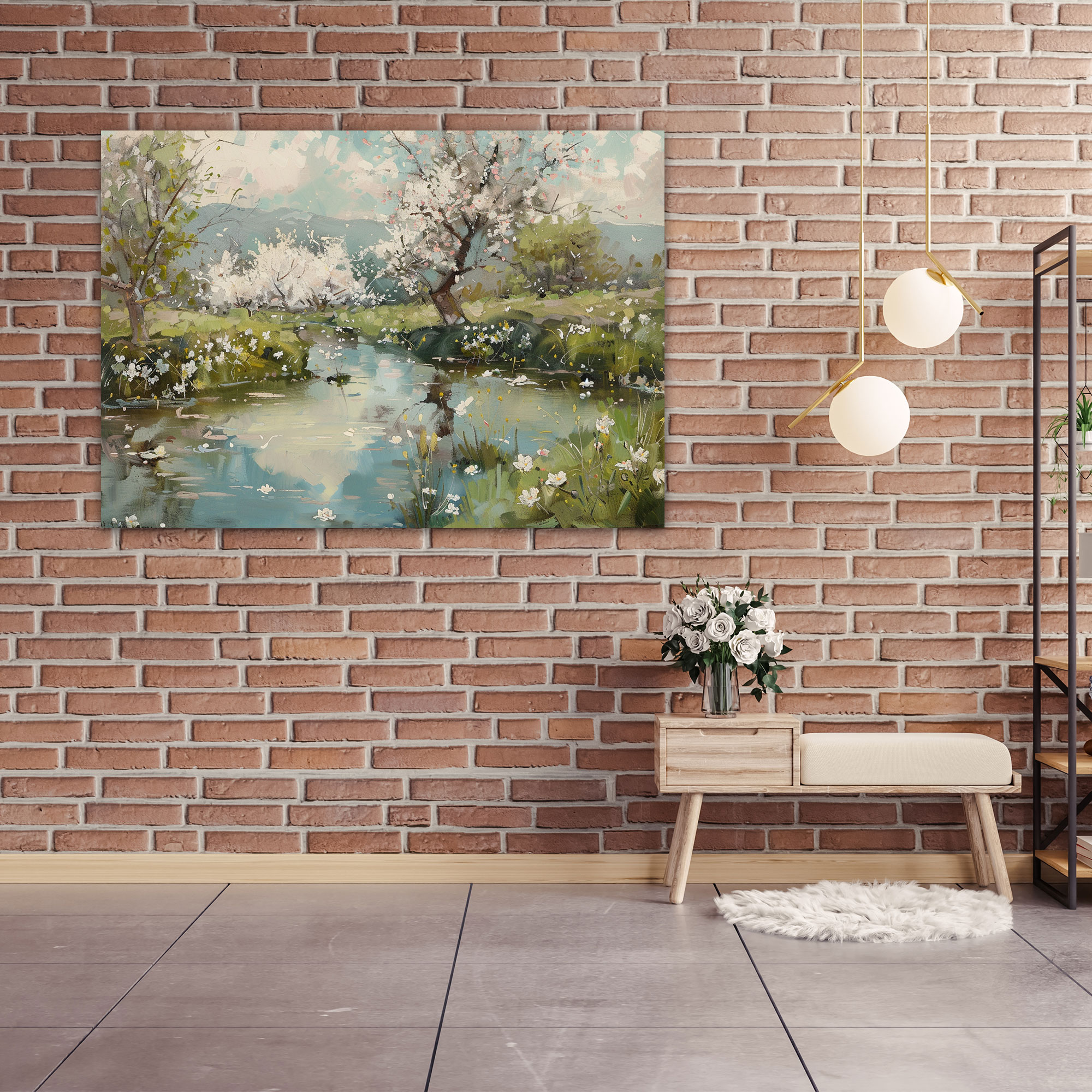 Serene Stream Canvas Print - Claude Monet, Soft Hues, Canvas Print, Home Decoration