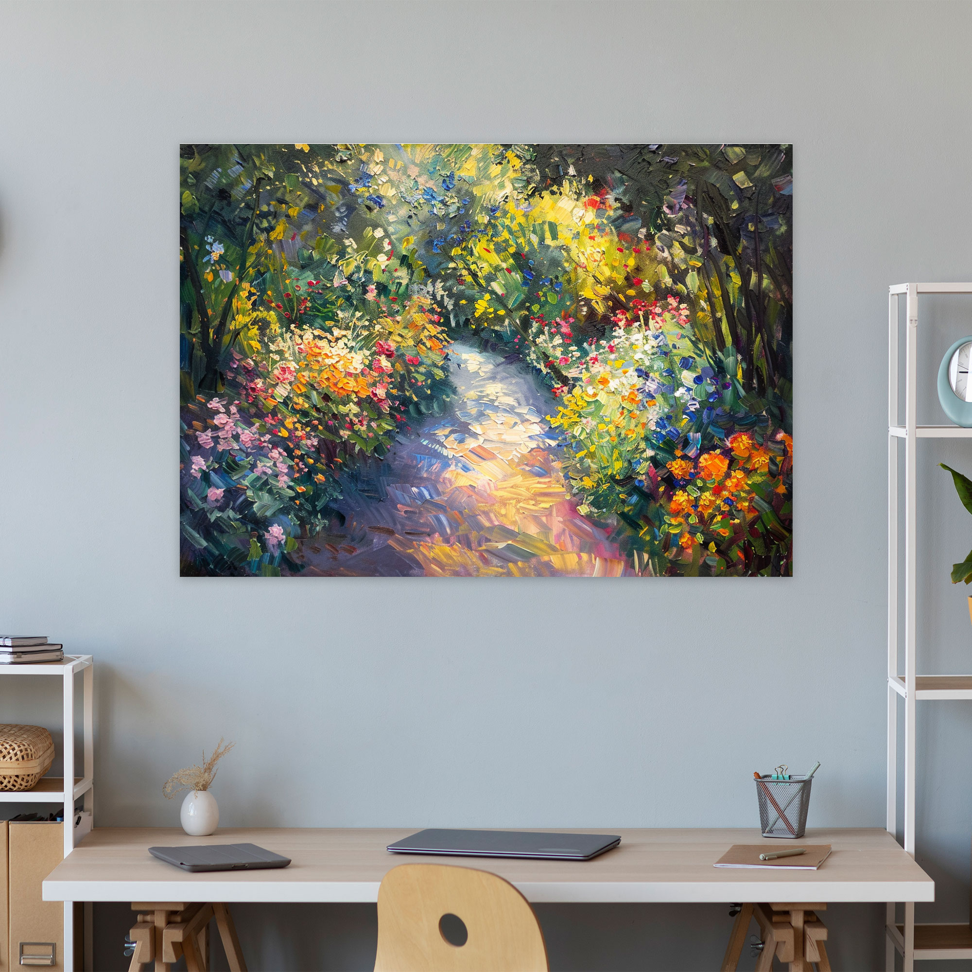 Sun-Dappled Garden Path Wall Art - Claude Monet, Impressionist Style, Sun-Dappled Garden Path, Home Decoration