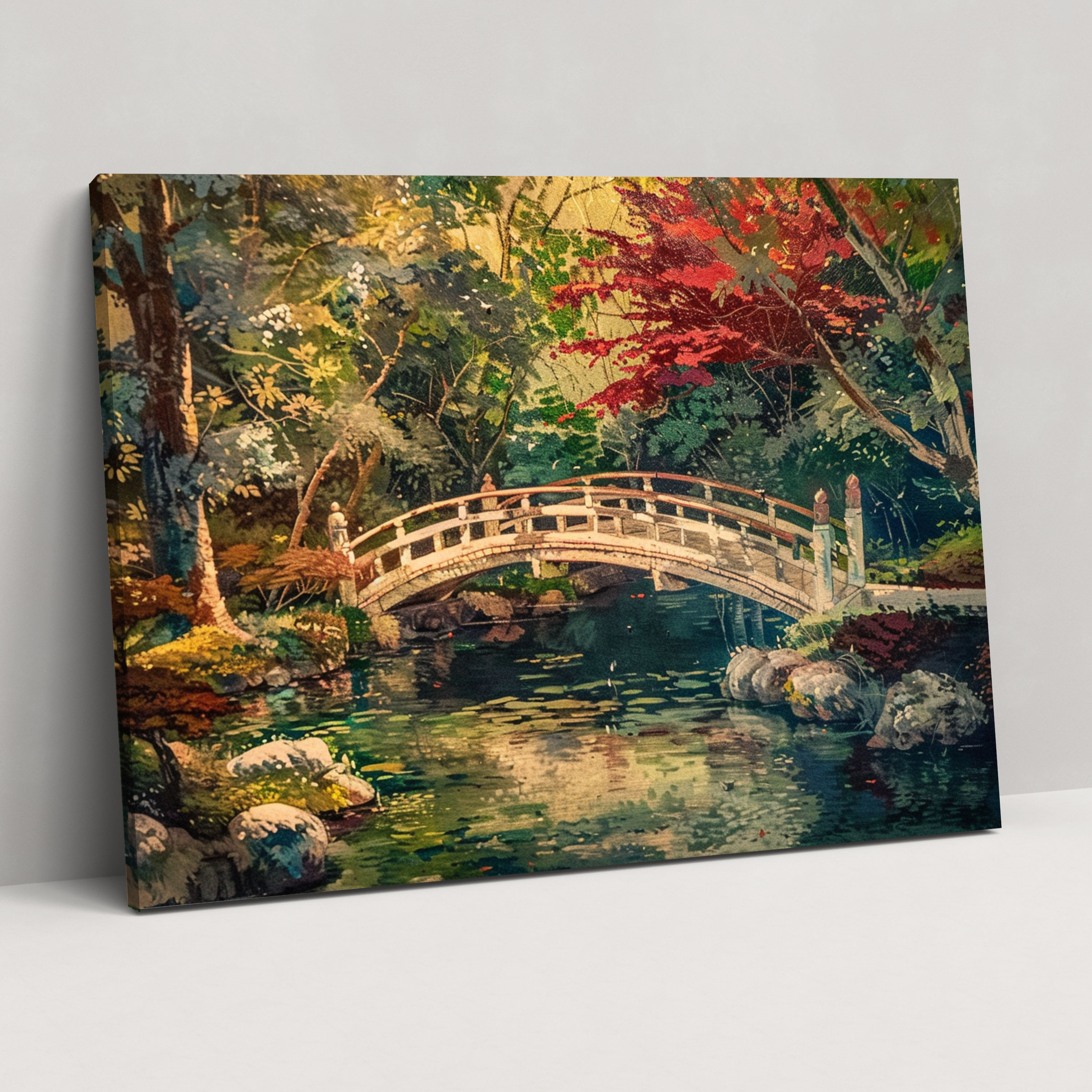 Claude Monet Japon Köprüsü Kanvas Tablo - Duvar Dekorasyonu Tuval Duvar Sanatı