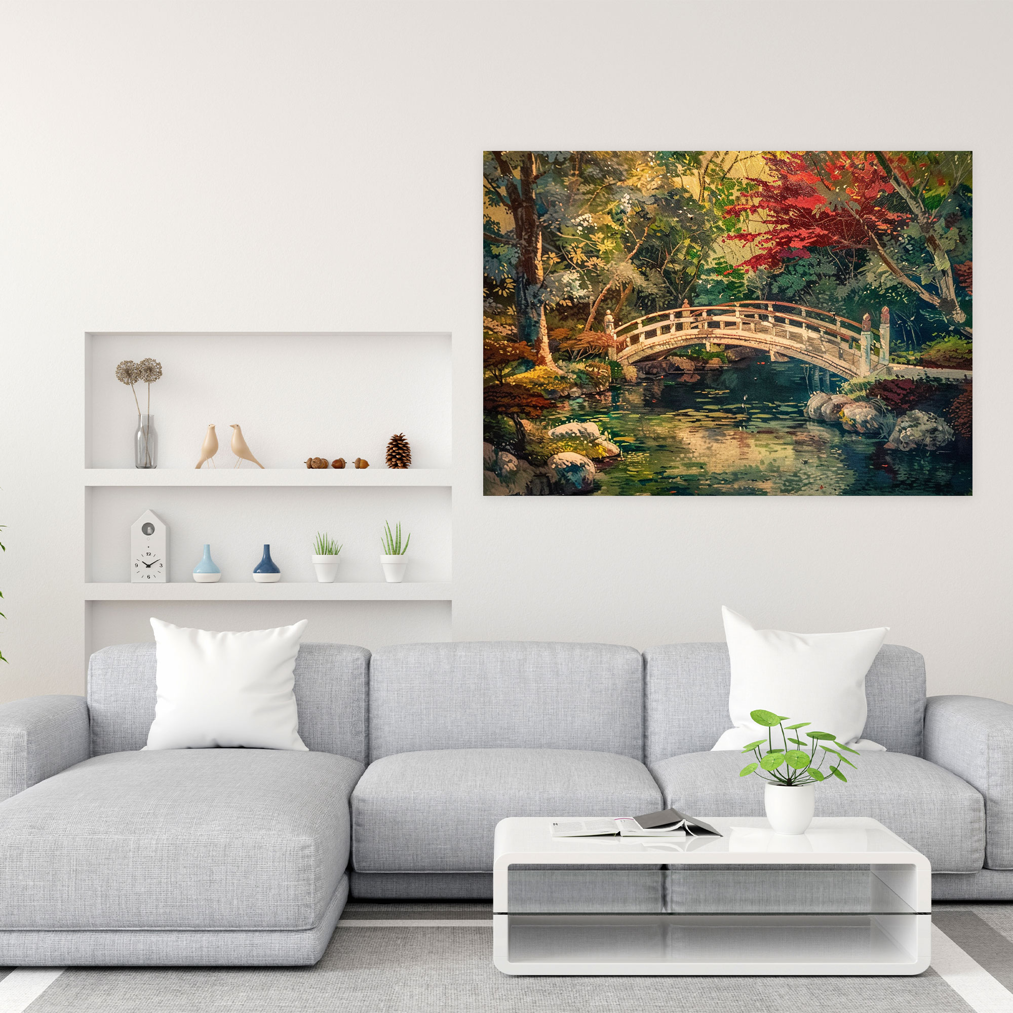 Claude Monet Japon Köprüsü Kanvas Tablo - Duvar Dekorasyonu Tuval Duvar Sanatı
