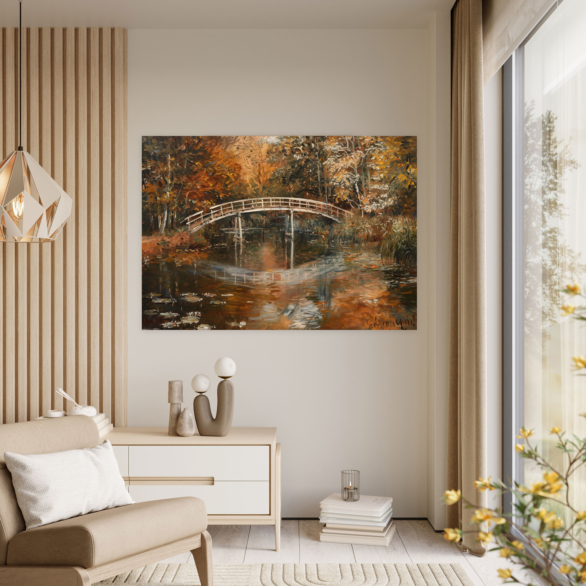 Claude Monet Bridge Over Pond Wall Art - Claude Monet, Canvas, Canvas Wall Art, Home Decoration