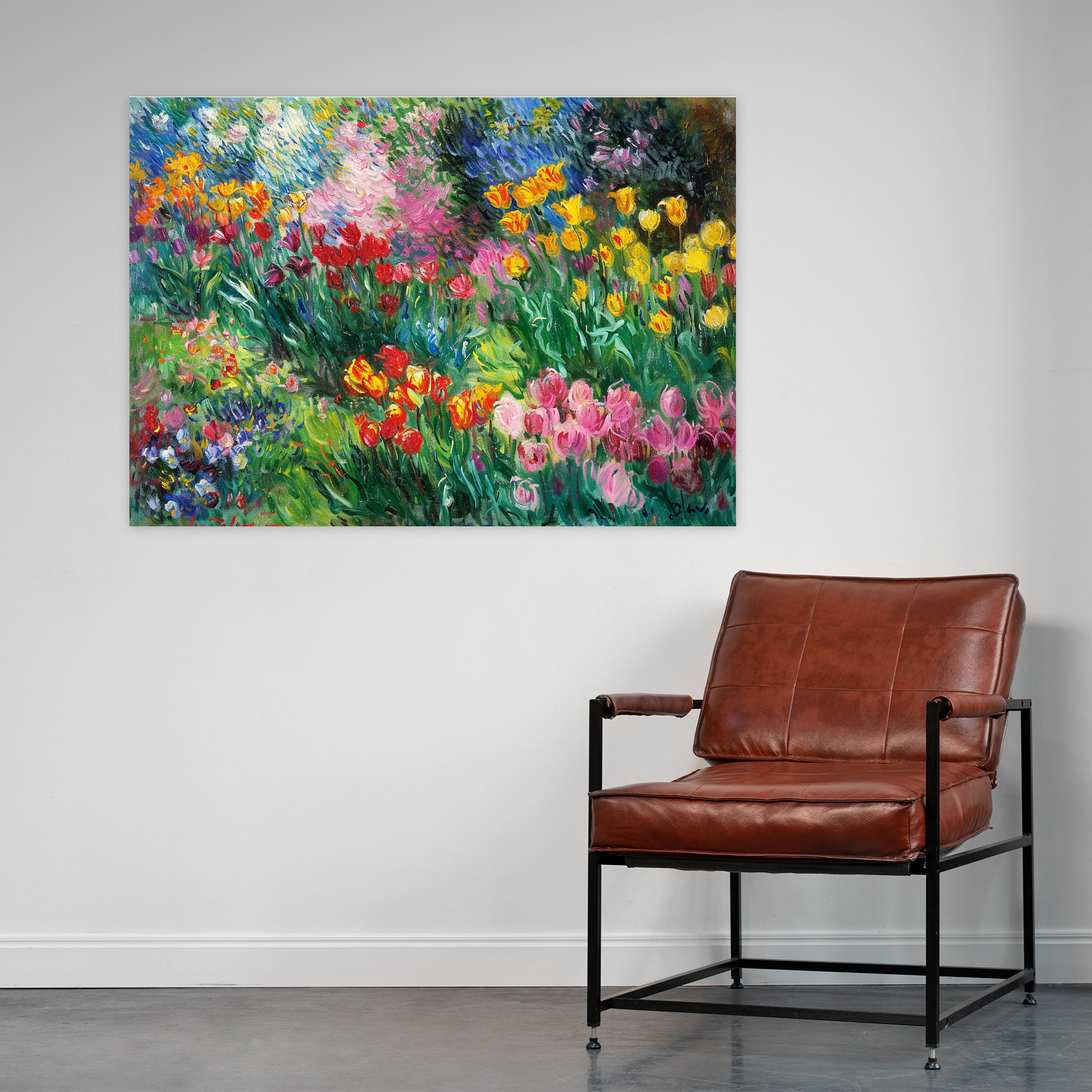 Claude Monet Colorful Tulip Garden Canvas Print - Claude Monet, Canvas, Wall Art, Canvas Print