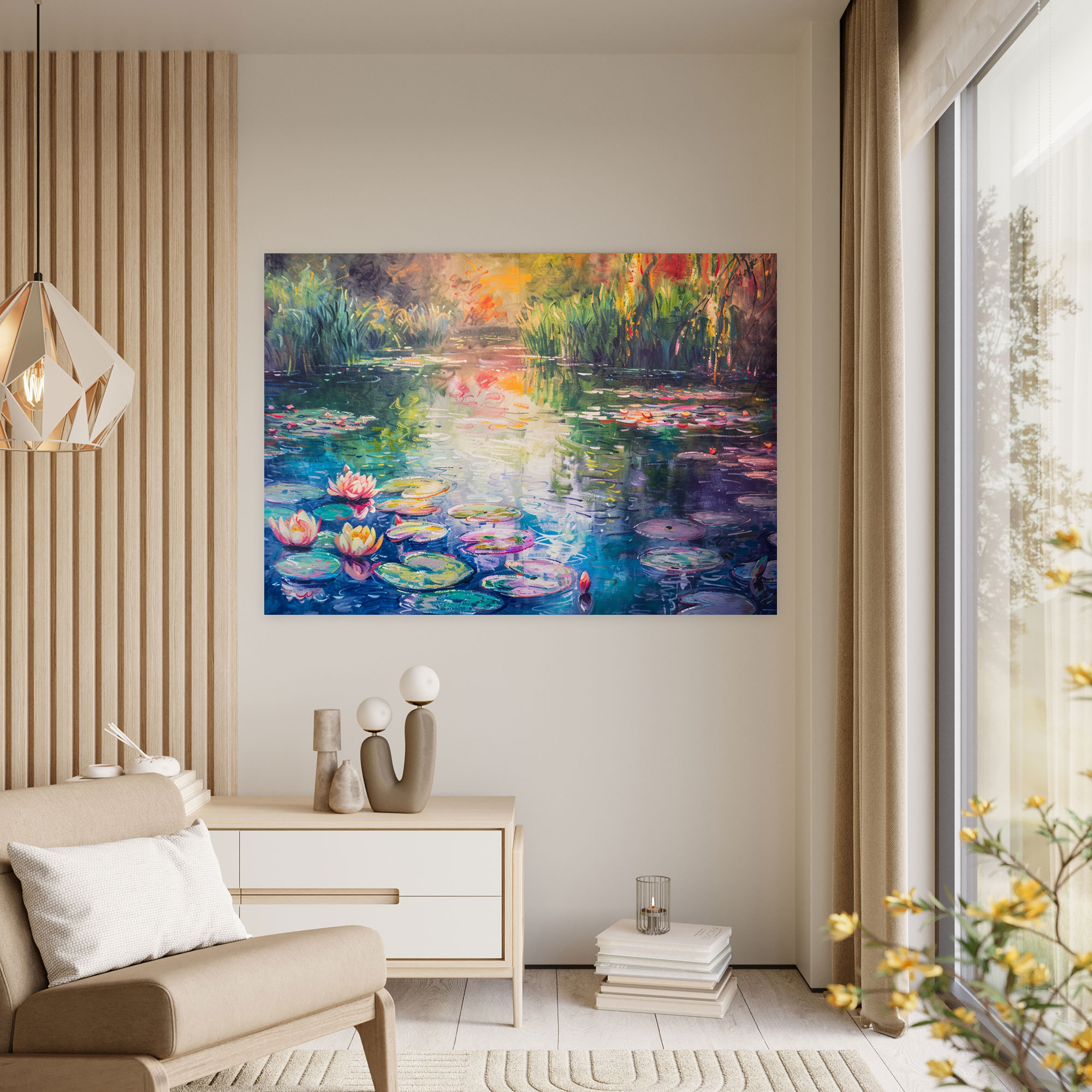 Claude Monet Enchanting Water Garden Wall Decoration - Claude Monet, Wall Decoration, Canvas Wall Art, Canvas