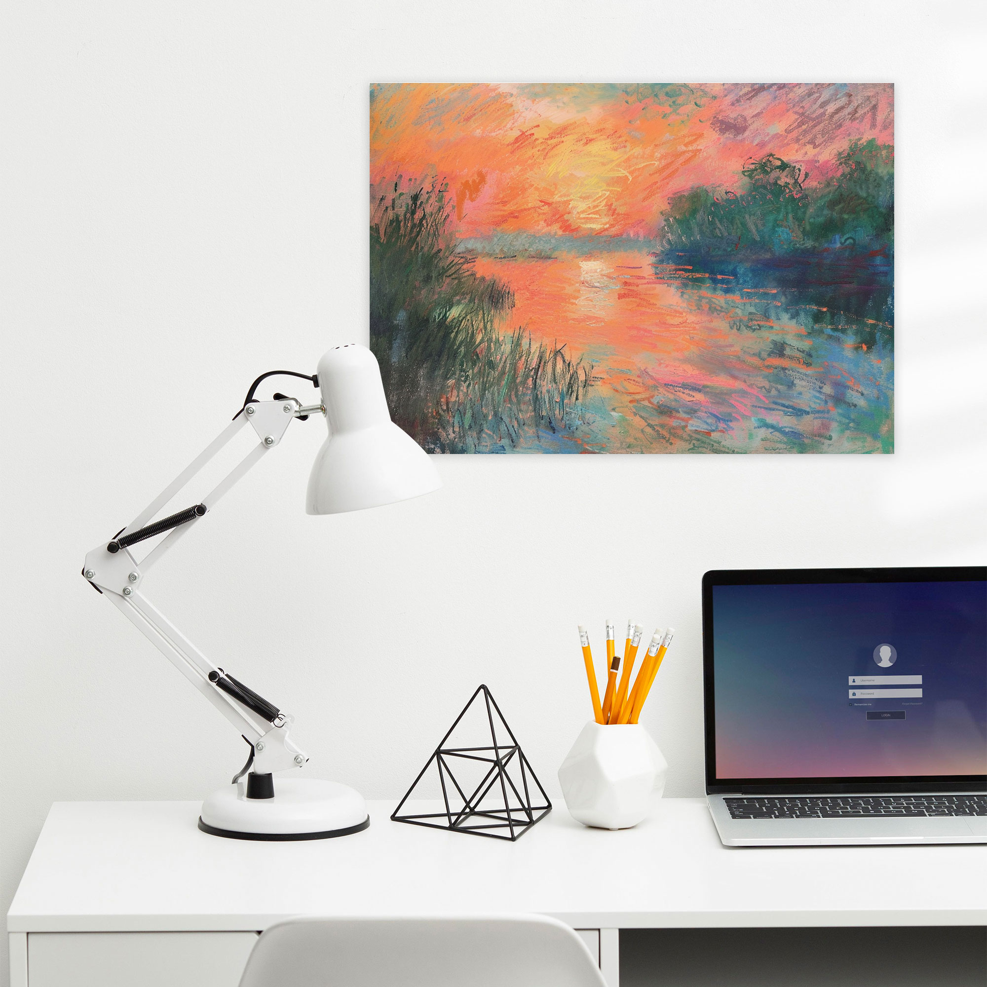Claude Monet Pastel Sunset Pond Wall Art - Claude Monet, Claude Monet, Wall Art, Canvas Wall Art