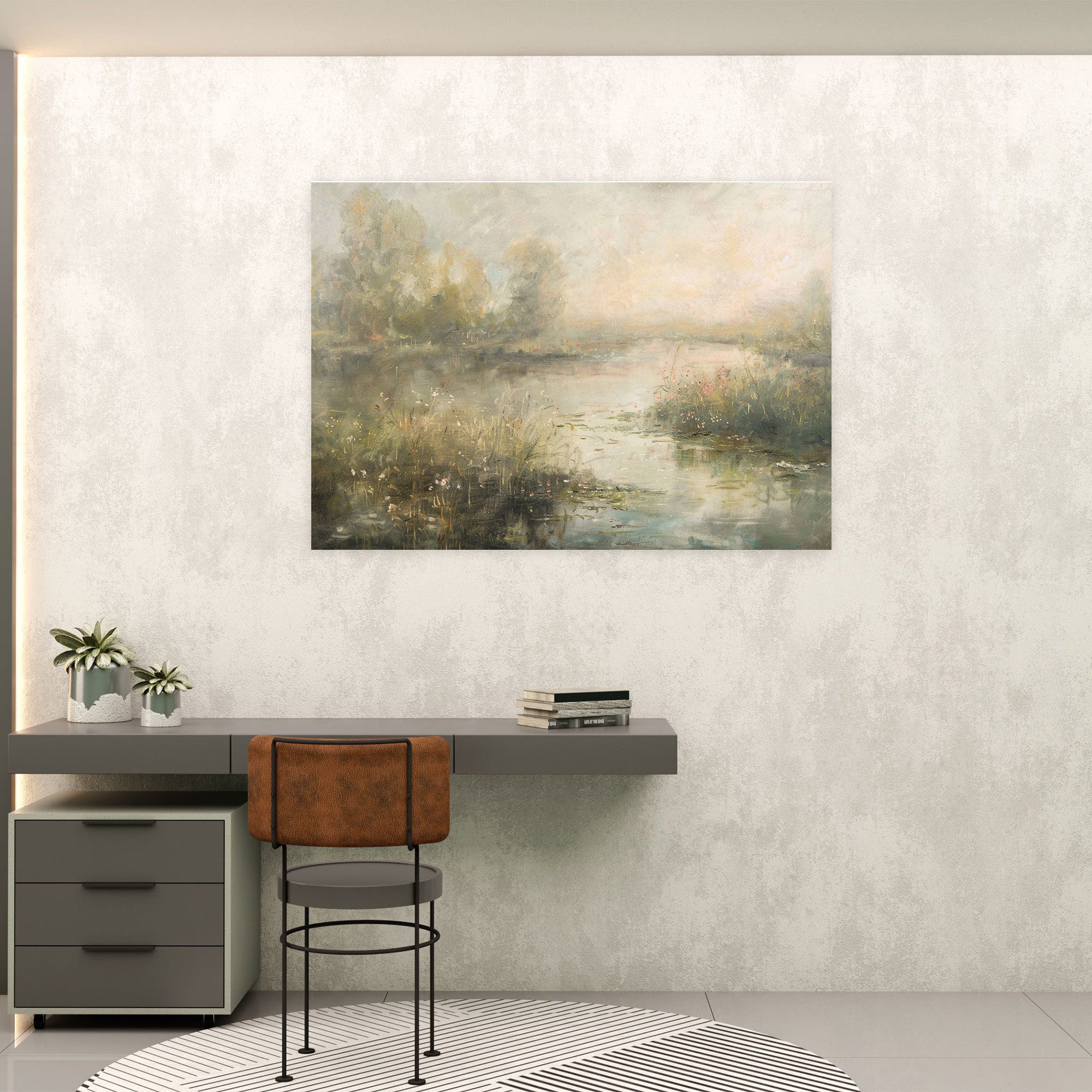 Claude Monet Soft Landscape Pond Wall Decoration - Claude Monet, Wall Decoration, Home Decoration, Canvas Wall Art