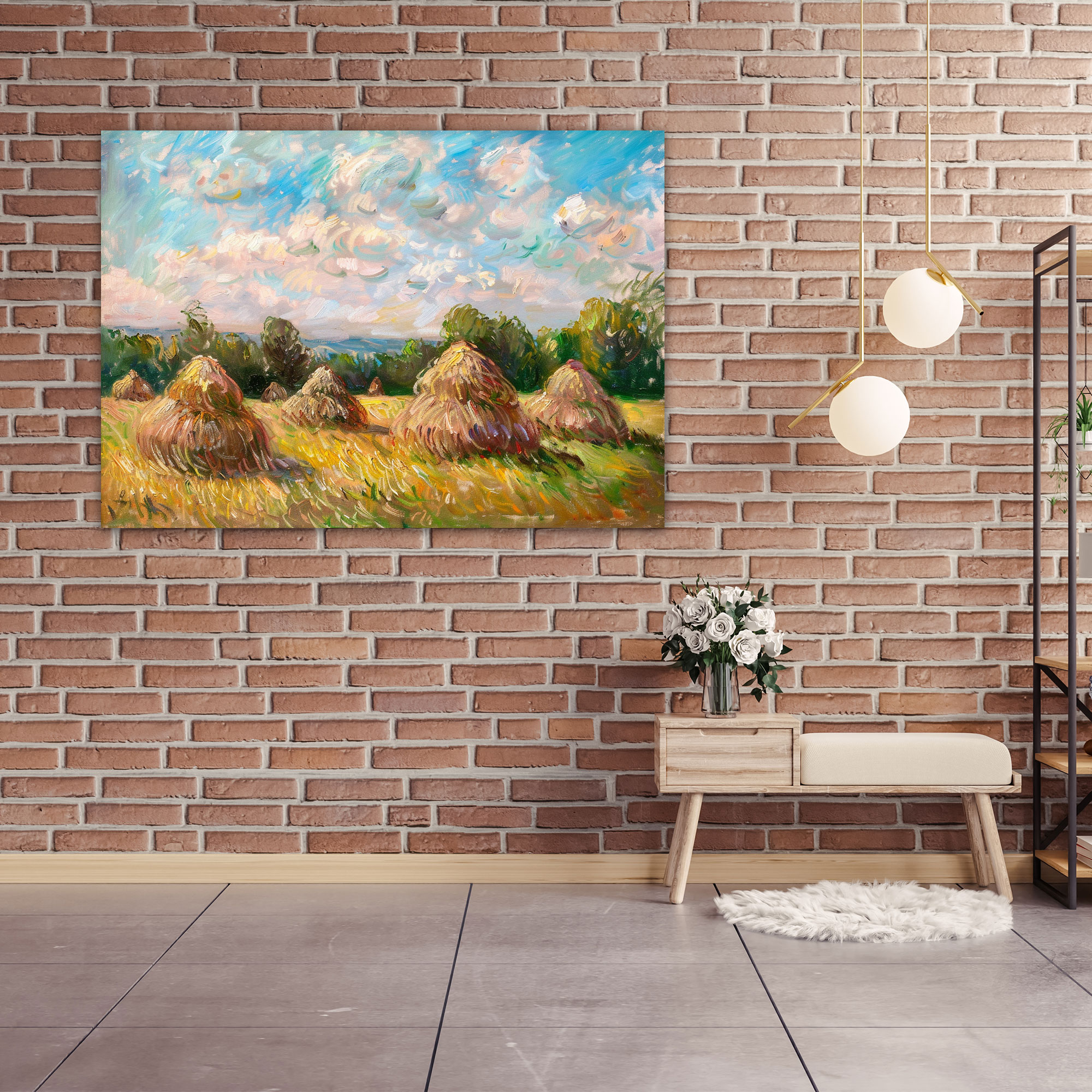 Claude Monet Haystacks Wall Art - Claude Monet, Wall Decoration, Wall Art, Canvas Wall Art