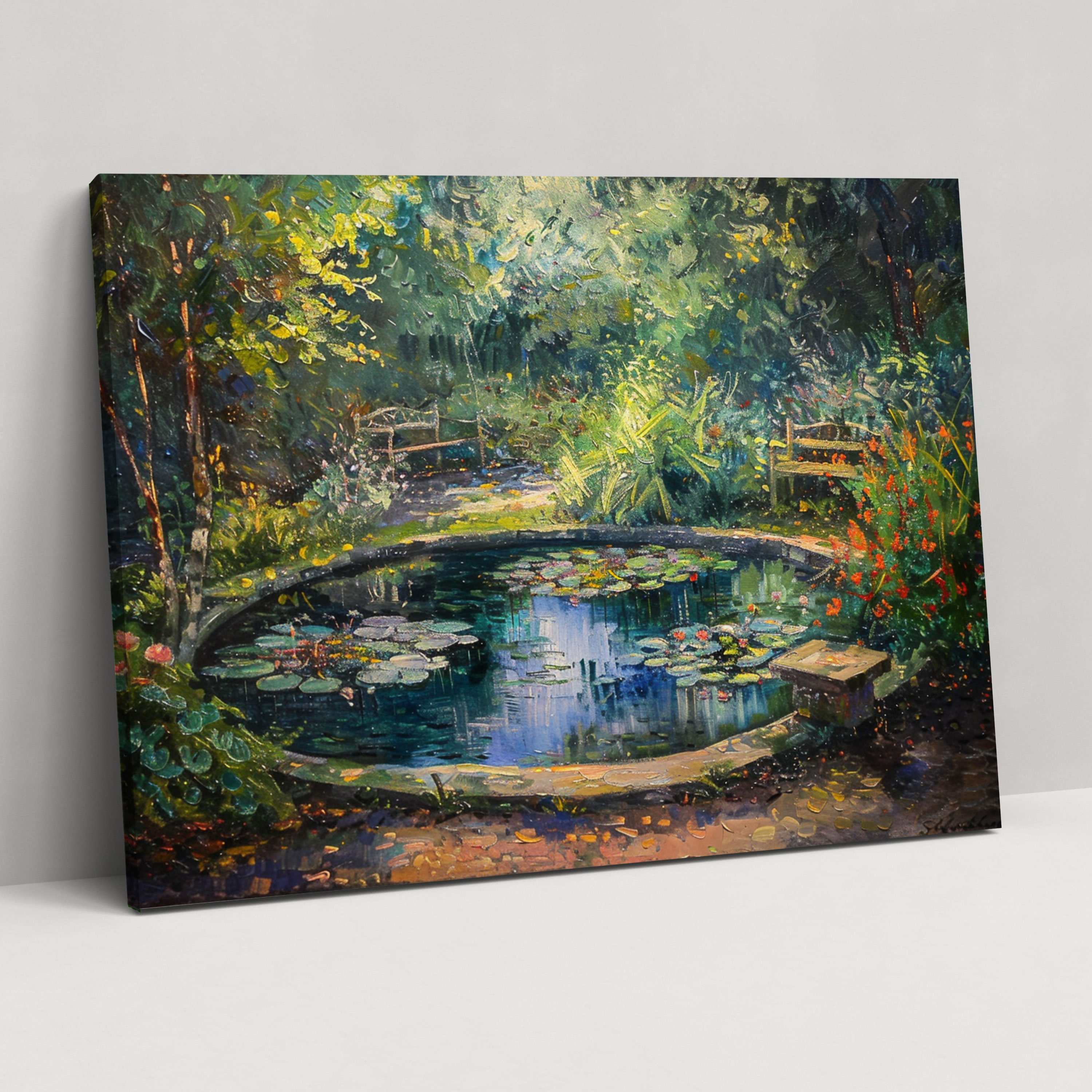 Huzurlu Bahçe Claude Monet Duvar Sanatı - Claude Monet Ev Dekorasyonu Kanvas