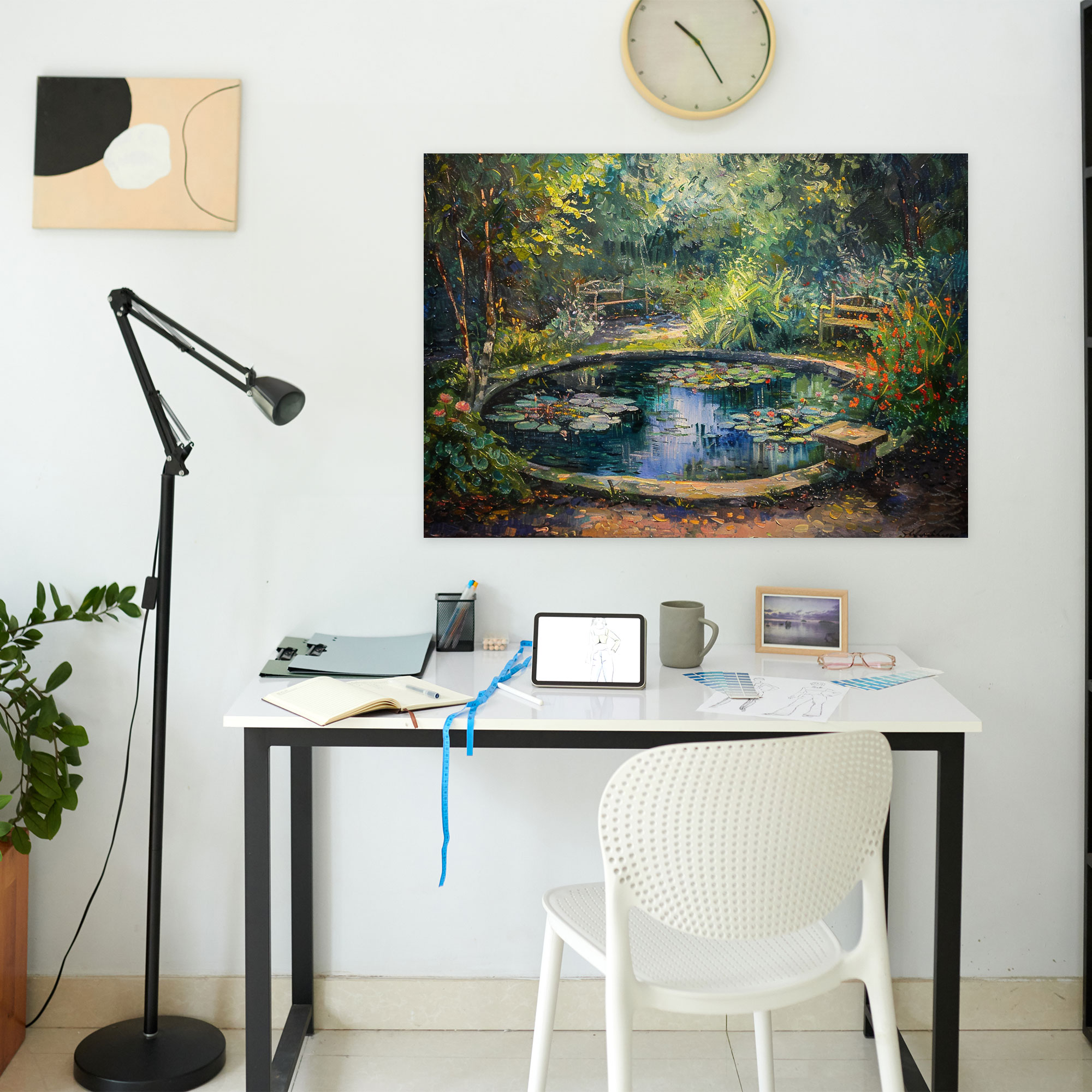 Huzurlu Bahçe Claude Monet Duvar Sanatı - Claude Monet Ev Dekorasyonu Kanvas