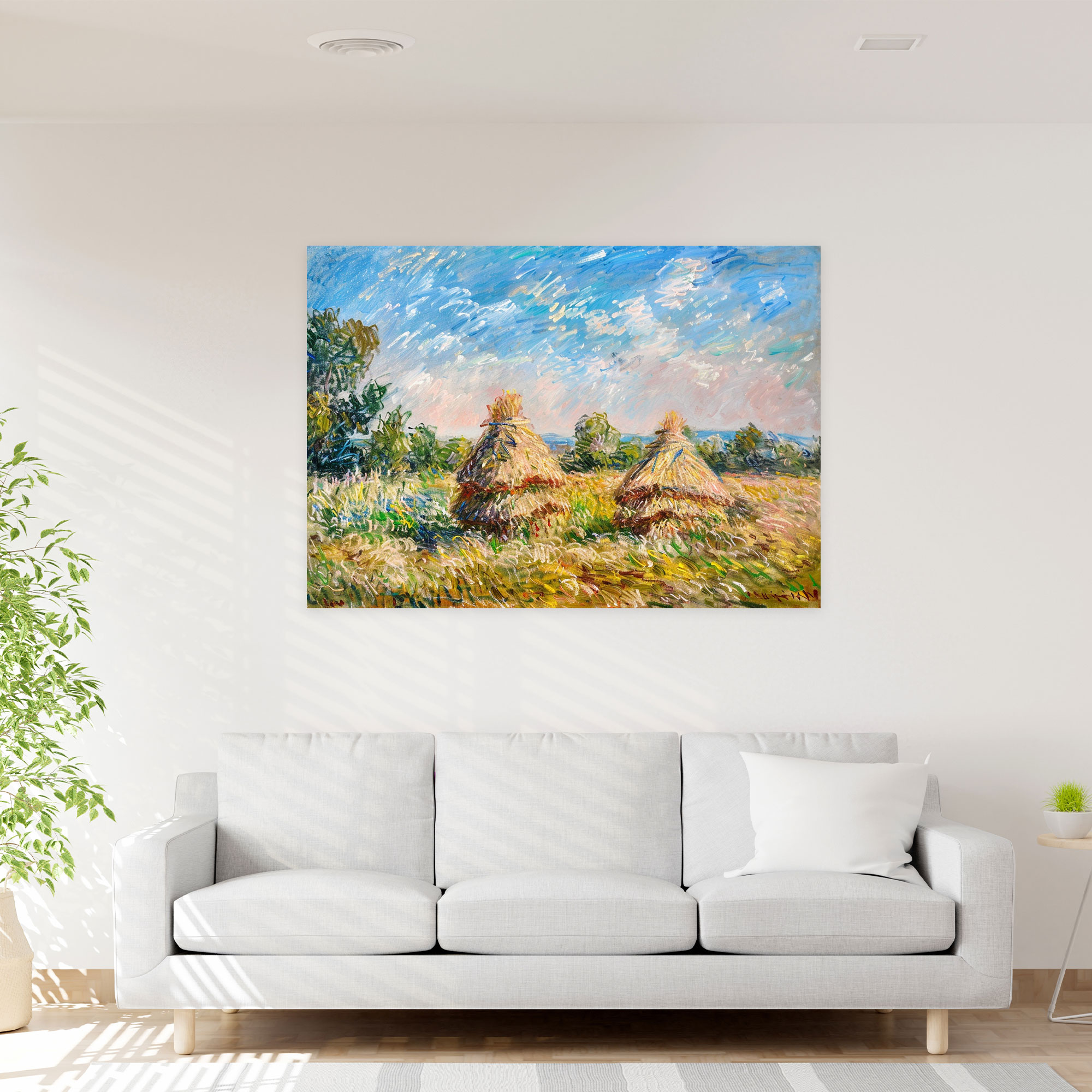 Claude Monet Kavaklar Kanvas Tablo - Rustik Duvar Sanatı