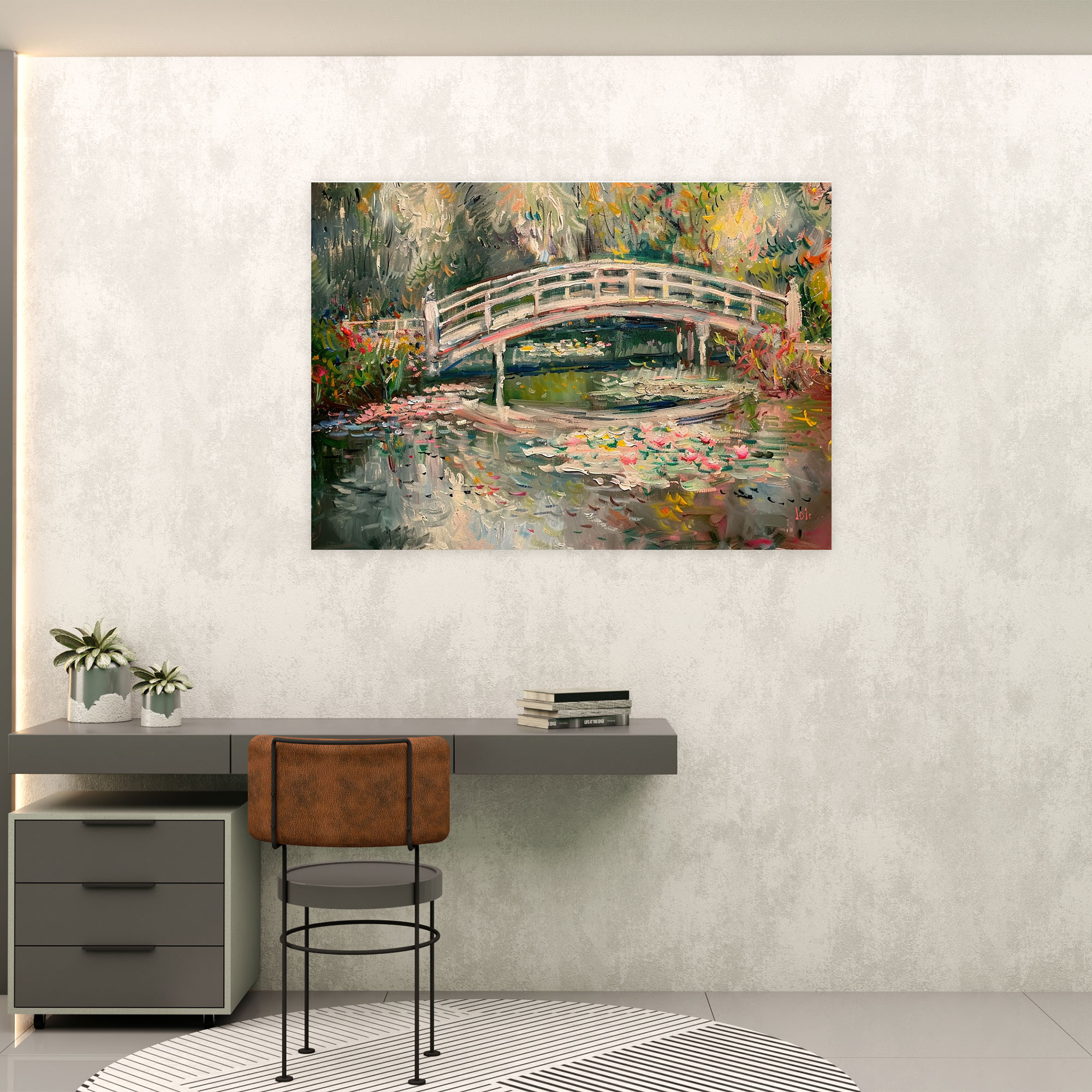 Impressionist Bridge Claude Monet Canvas Print - Claude Monet, Canvas Print, Pond, Canvas Wall Art