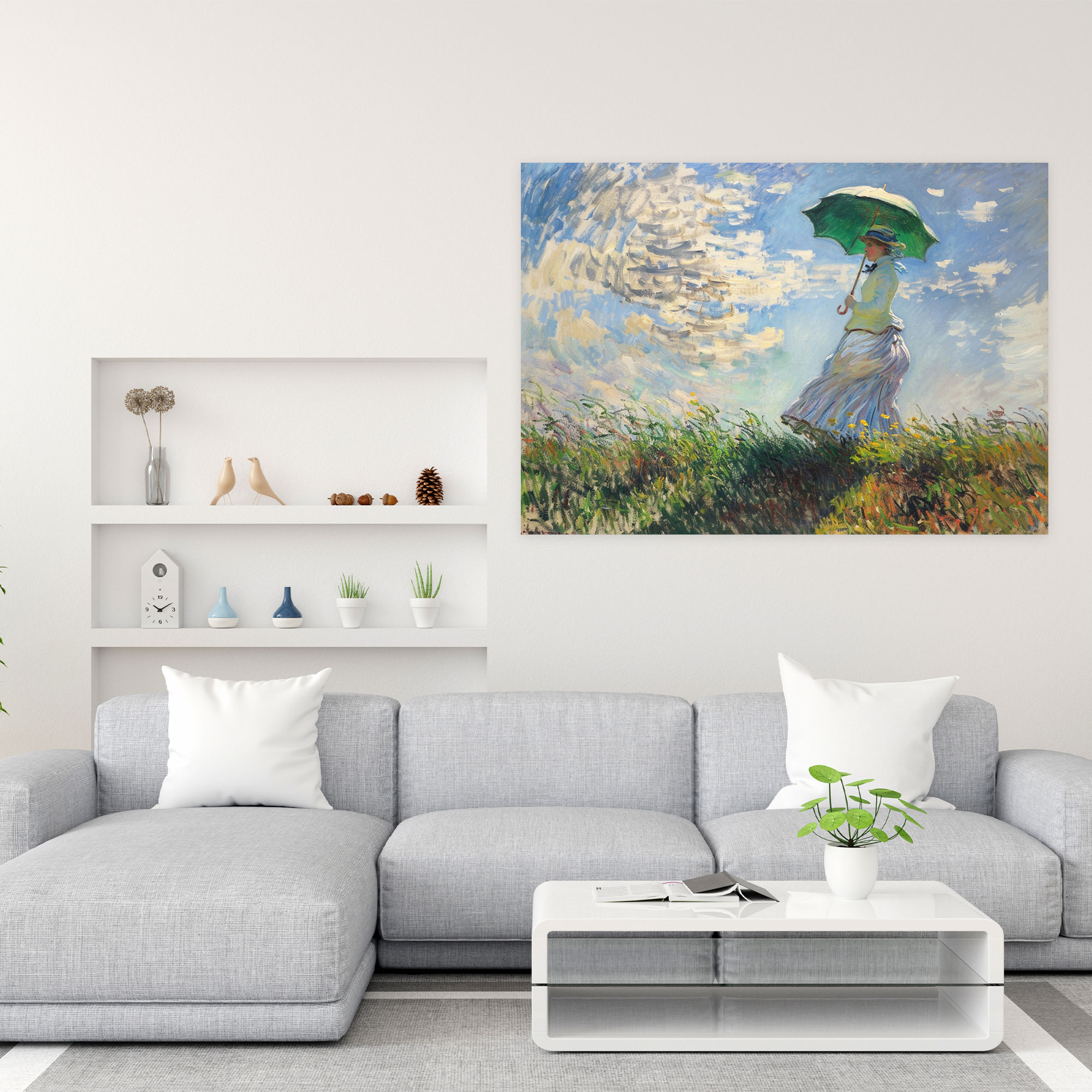 Woman With A Parasol Claude Monet Wall Art - Claude Monet, Claude Monet, Canvas, Wall Decoration