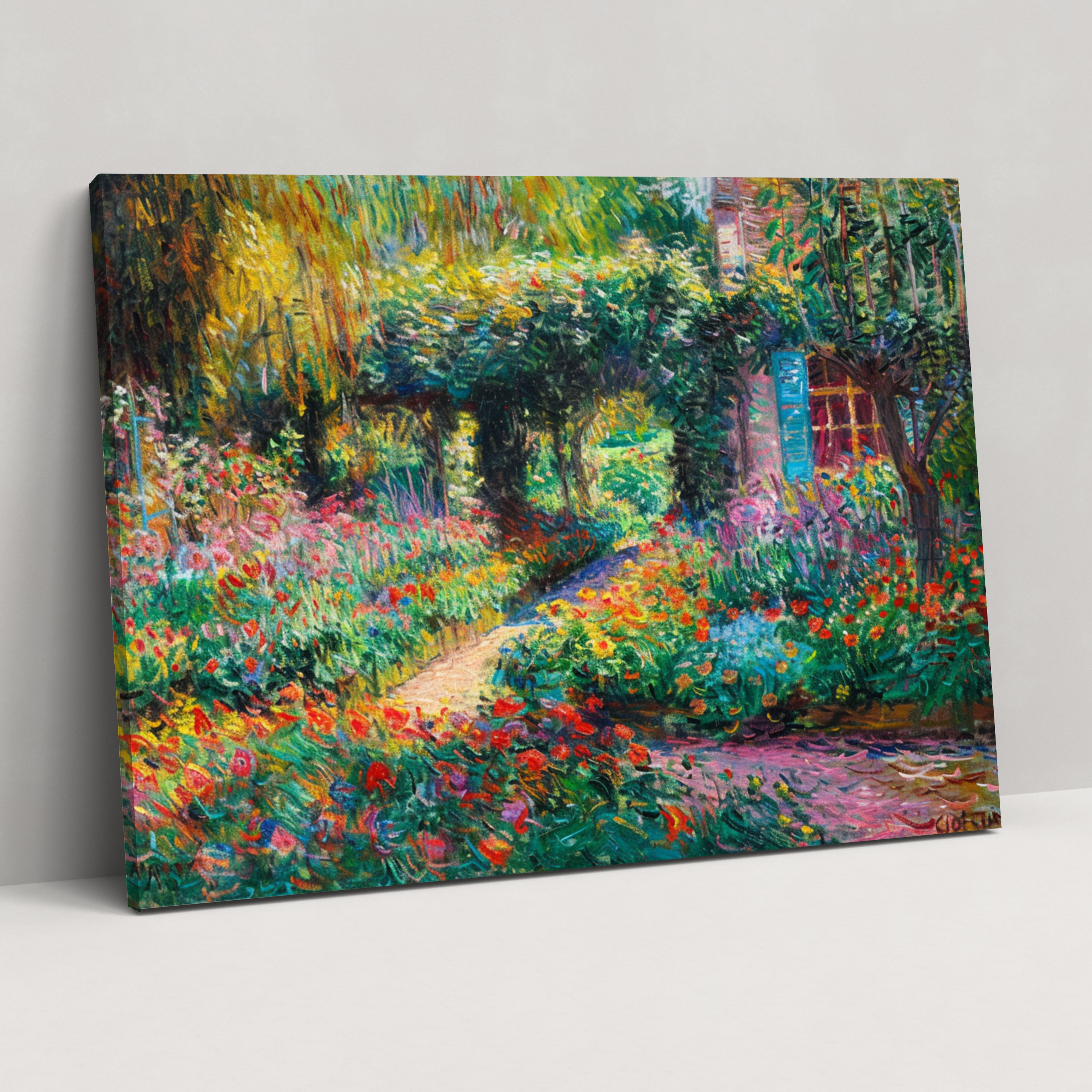 Giverny'deki Sanatçının Bahçesi Claude Monet Kanvas Tablo - Claude Monet Duvar Sanatı Ev Dekorasyonu