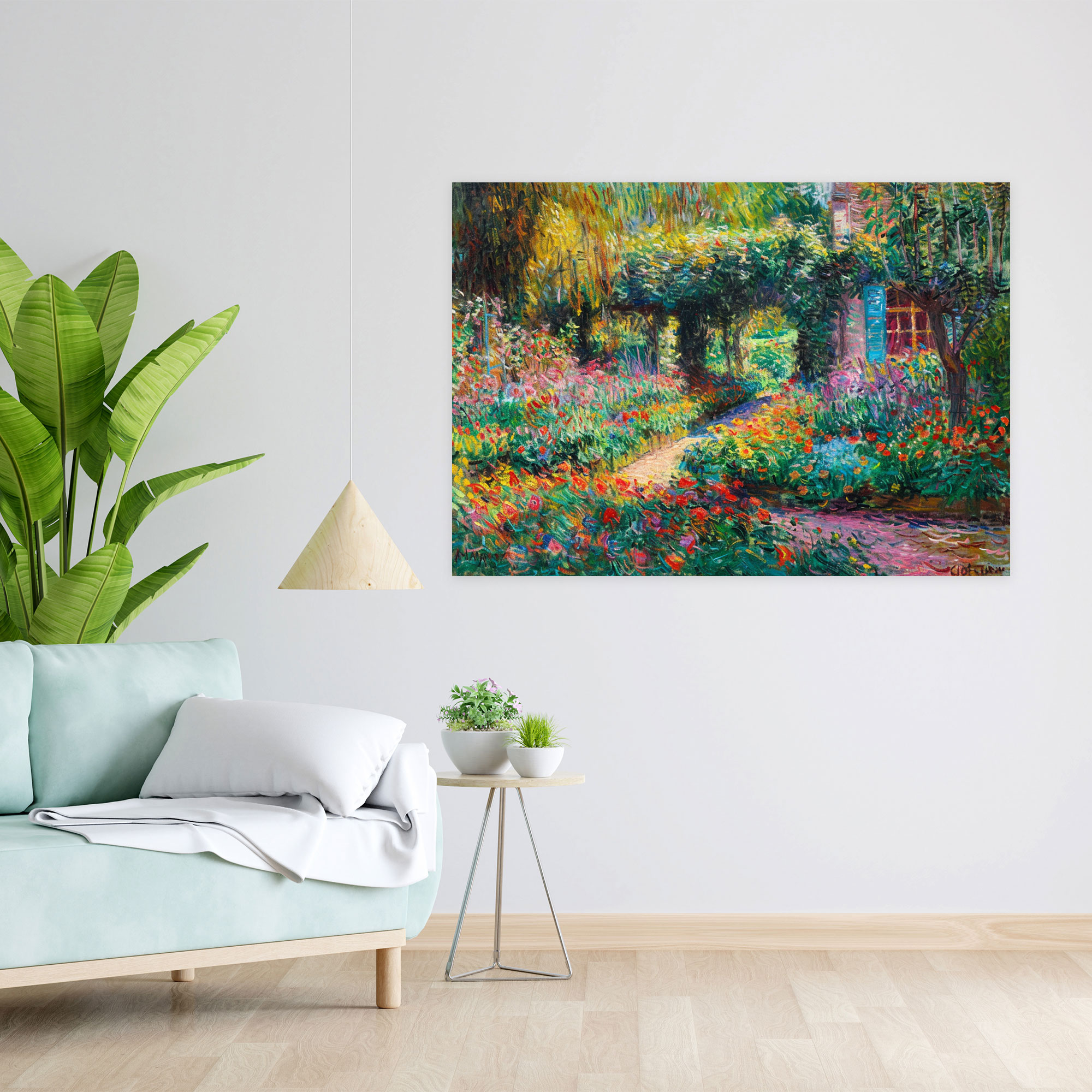 Giverny'deki Sanatçının Bahçesi Claude Monet Kanvas Tablo - Claude Monet Duvar Sanatı Ev Dekorasyonu
