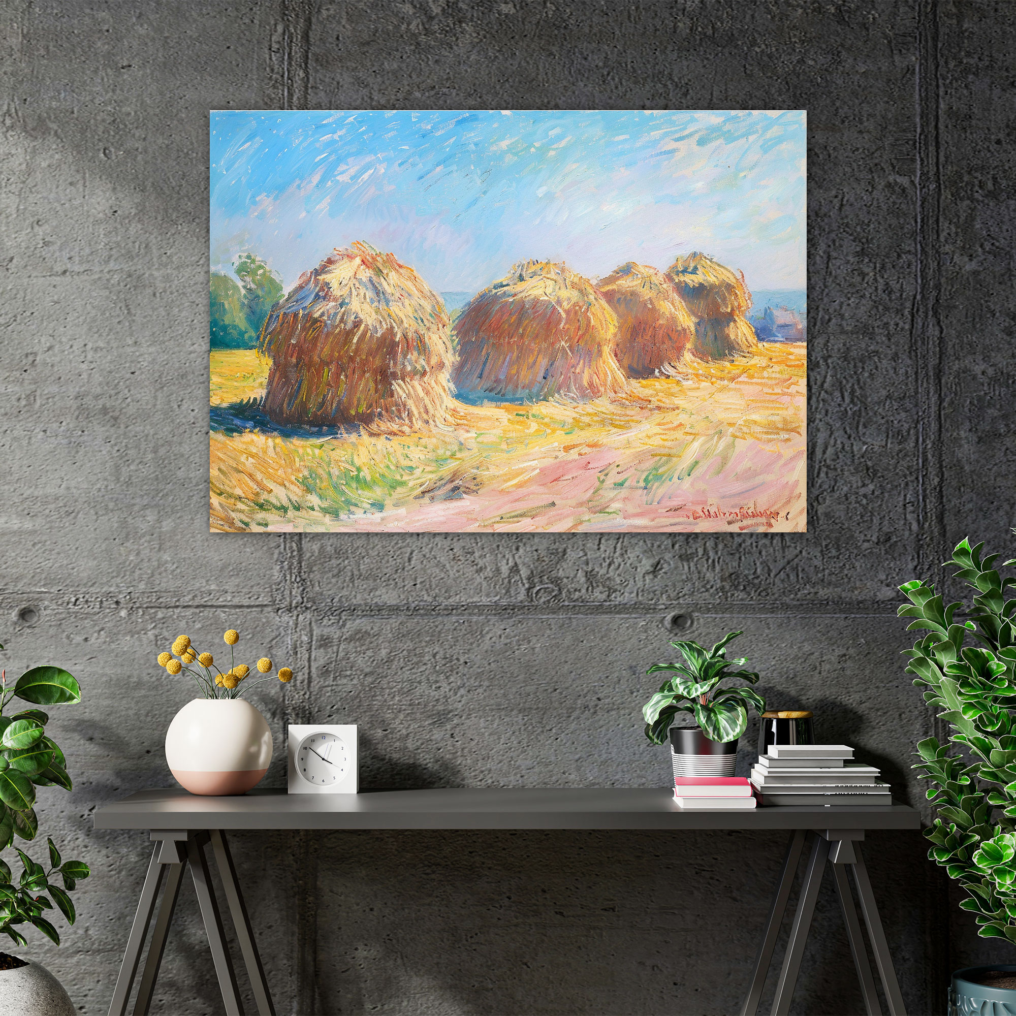 Ortancalar Öğlen Güneşi Claude Monet Kanvas Tablo - Claude Monet Duvar Dekorasyonu