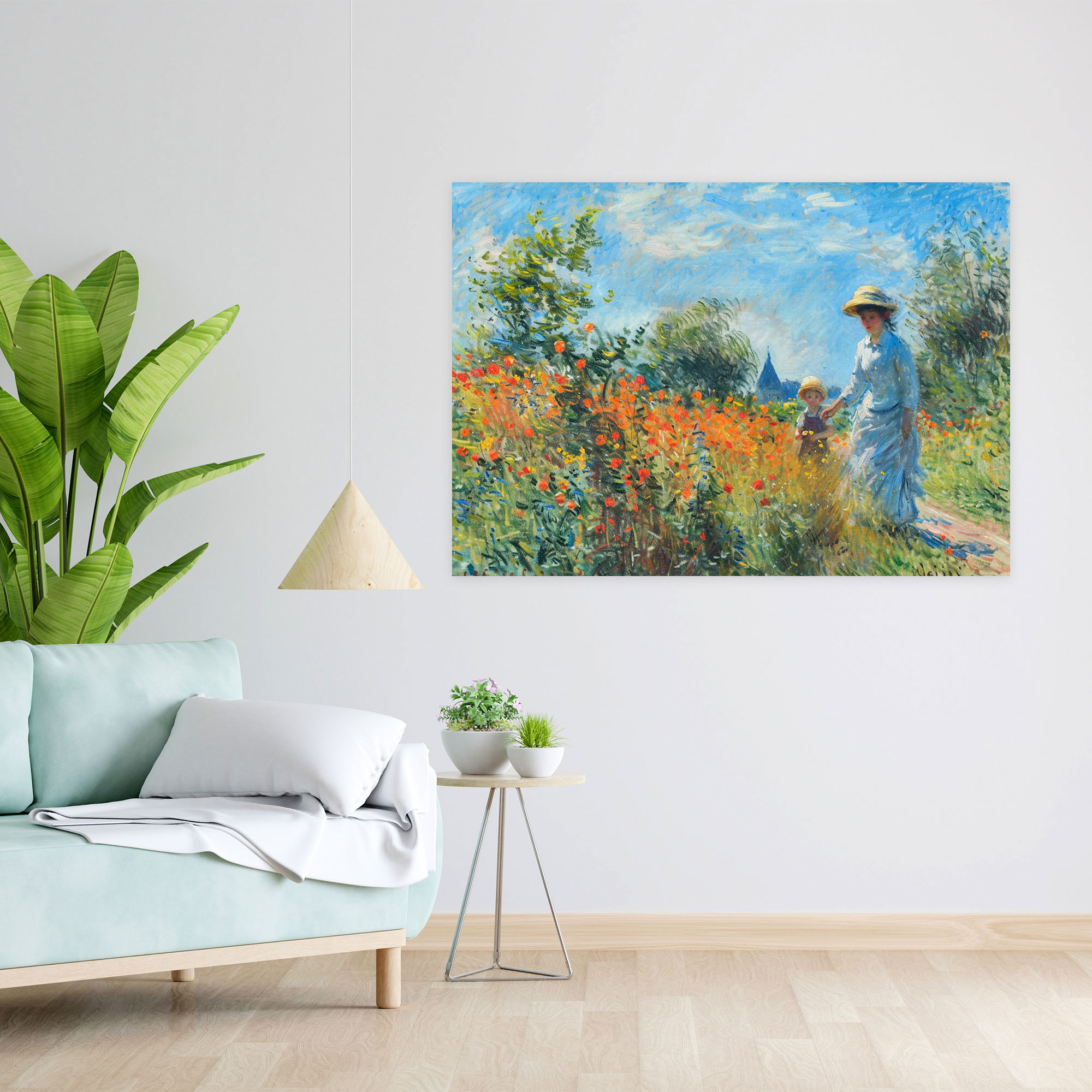 Camille Monet And A Child In The Artist's Garden Claude Monet Canvas Print - Claude Monet, Canvas Wall Art, Wall Art, Claude Monet