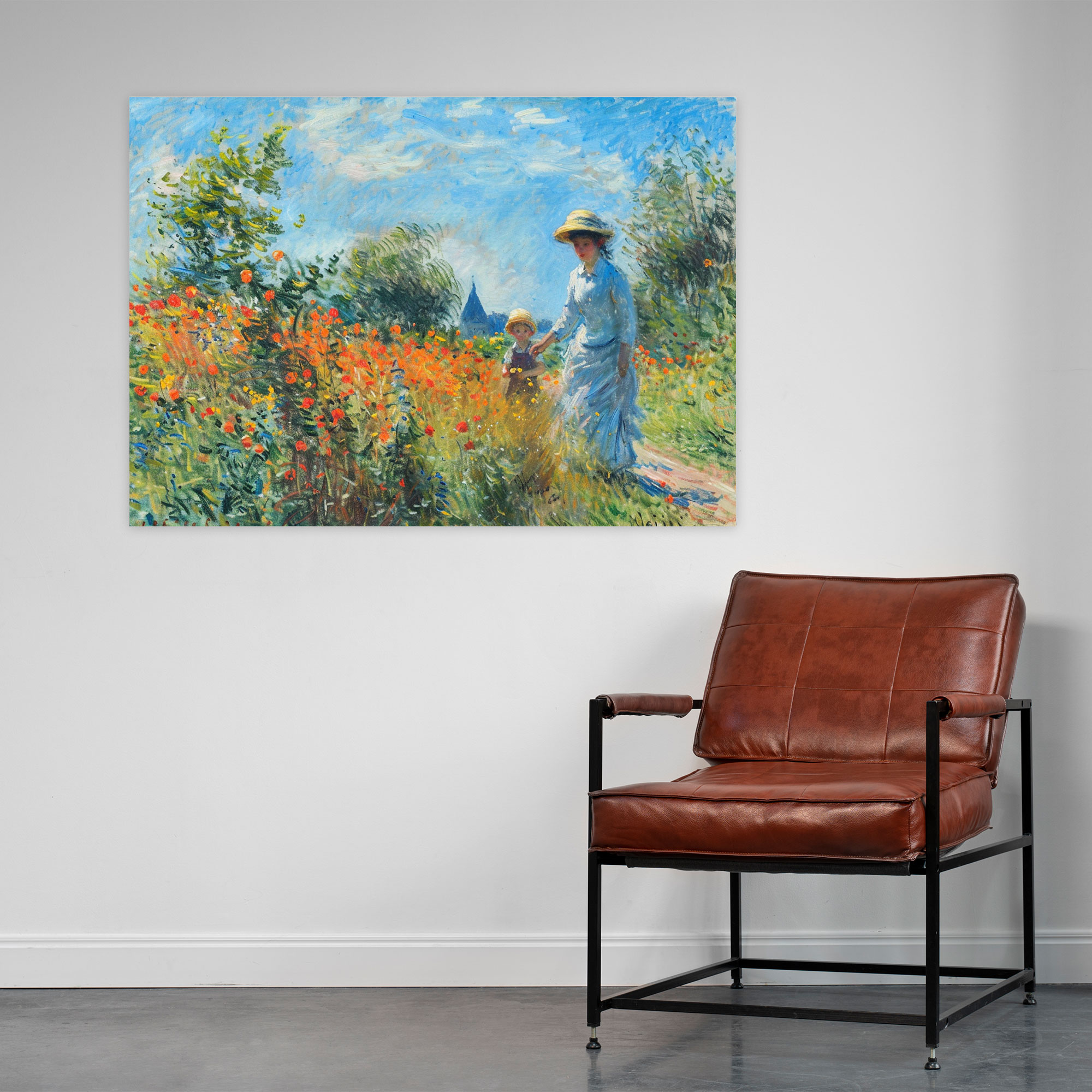 Camille Monet And A Child In The Artist's Garden Claude Monet Canvas Print - Claude Monet, Canvas Wall Art, Wall Art, Claude Monet