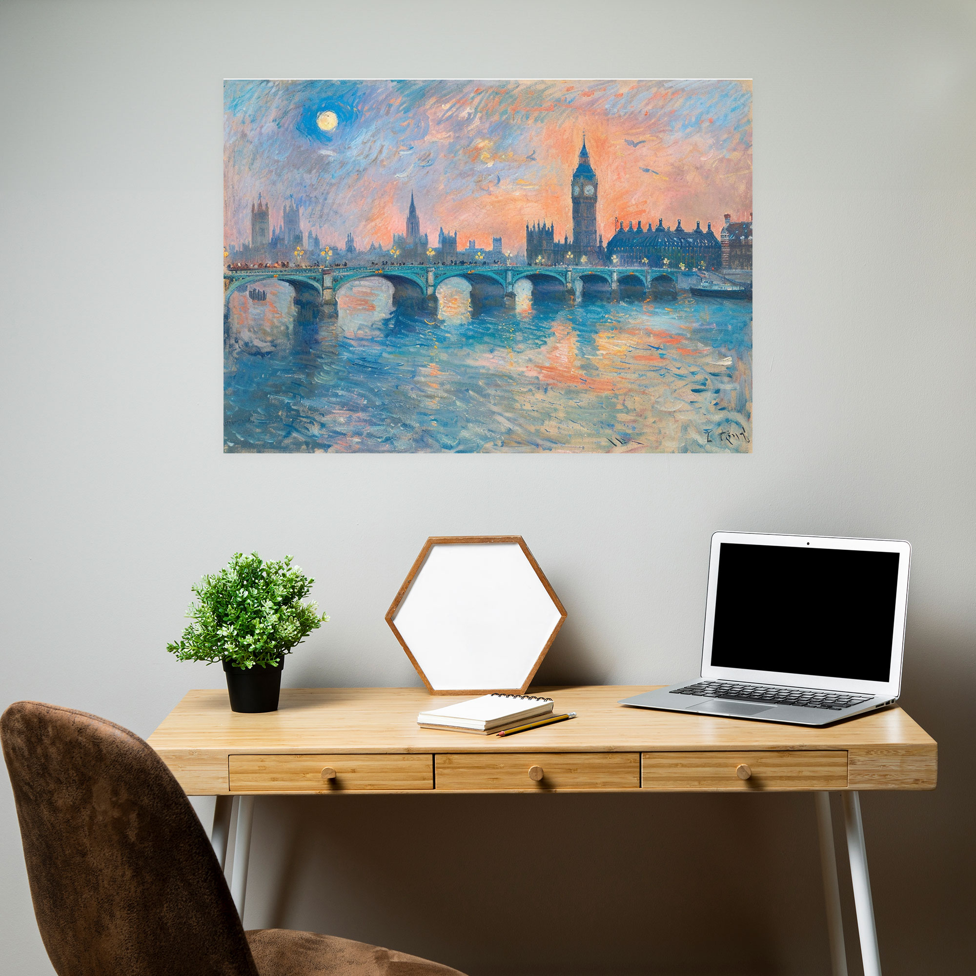Londra Claude Monet Kanvas Tablo Baskı - Claude Monet Duvar Sanatı Kanvas Tablo Claude Monet