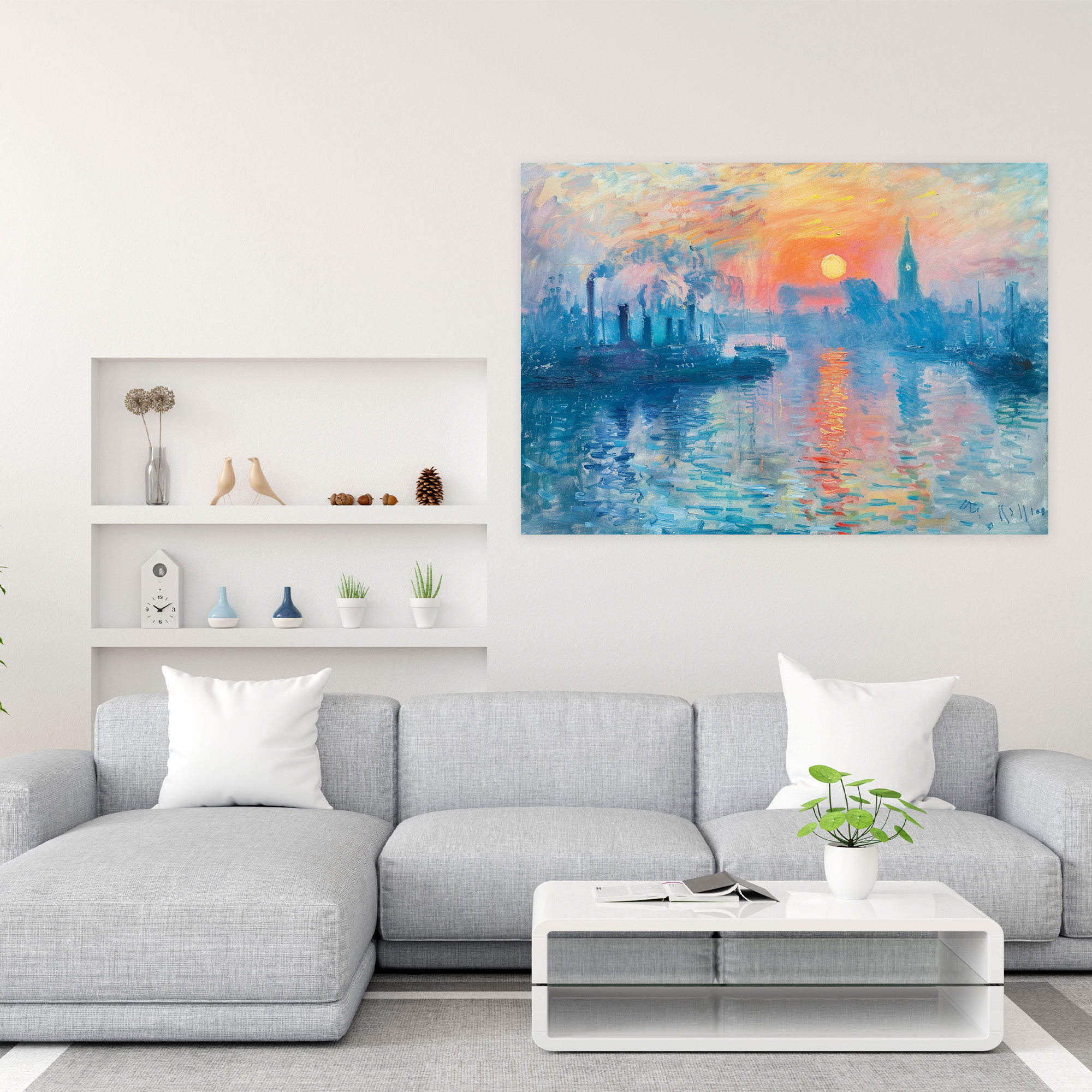 Sunrise Cityscape Claude Monet Canvas Print - Claude Monet, Home Decoration, Wall Art, Canvas Print