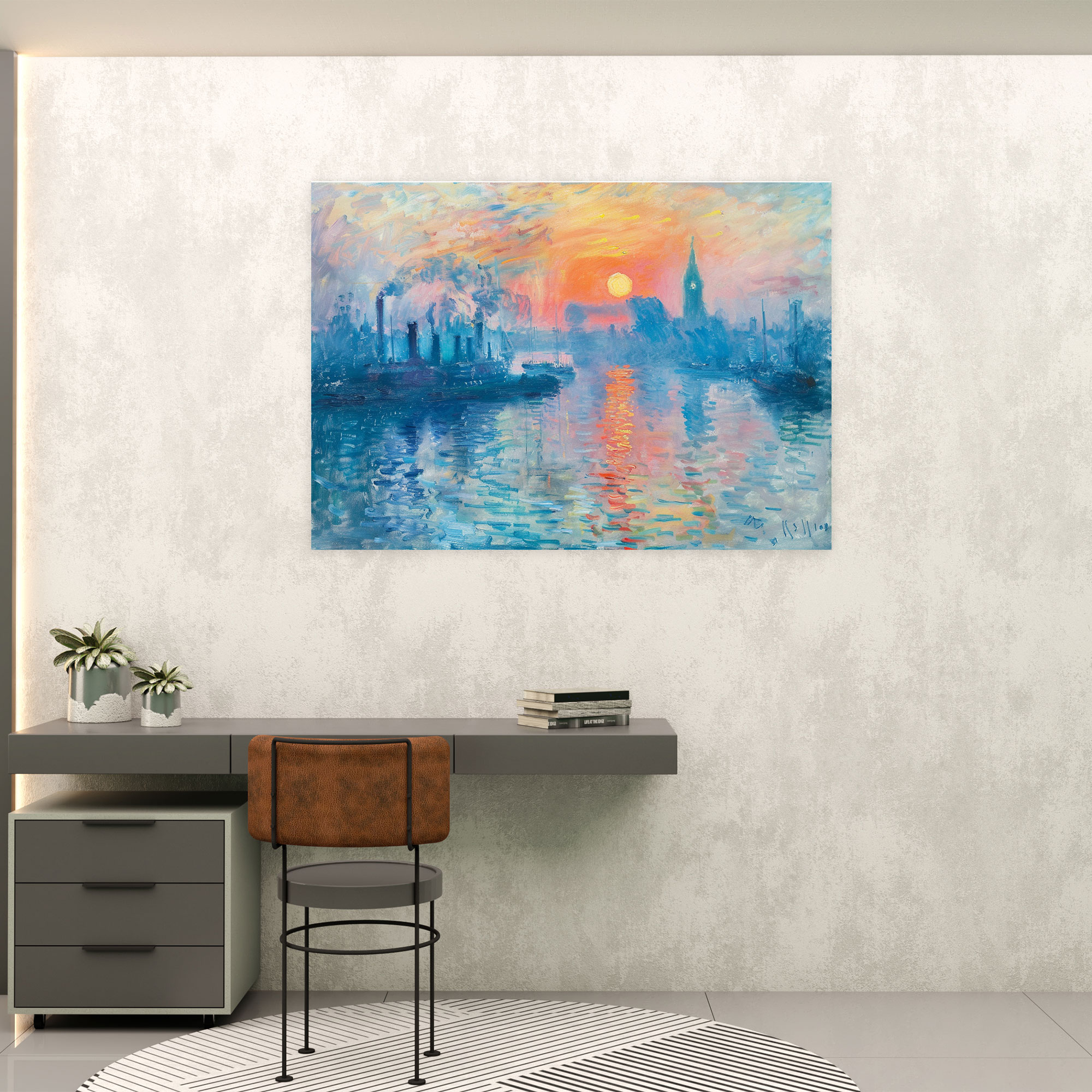 Sunrise Cityscape Claude Monet Canvas Print - Claude Monet, Home Decoration, Wall Art, Canvas Print