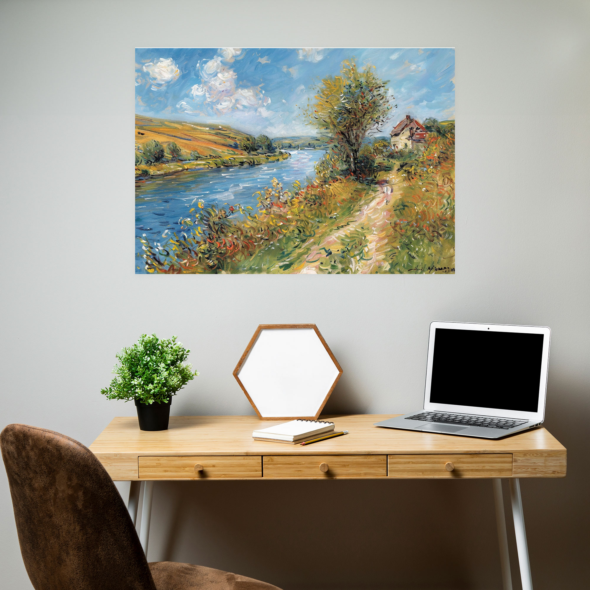 Kırsal Nehir Claude Monet Kanvas Tablo - Claude Monet Ev Dekorasyonu Kanvas Duvar Sanatı Duvar Dekorasyonu