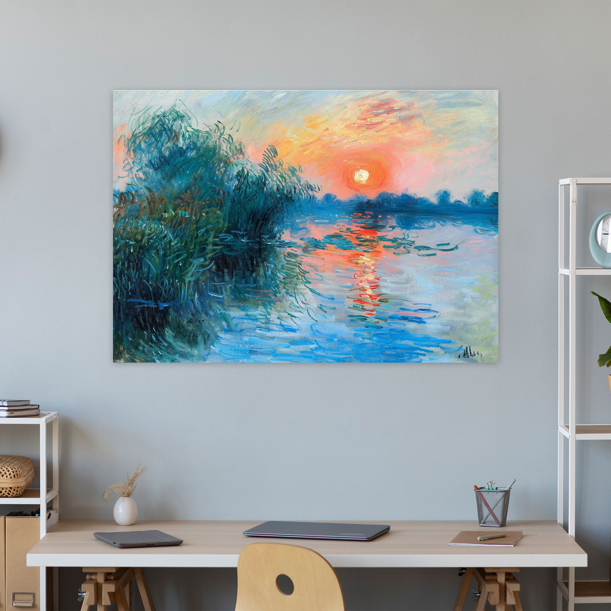 Pastel Sunset Lake Claude Monet Canvas Print - Claude Monet, Home Decoration, Canvas Print, Wall Art