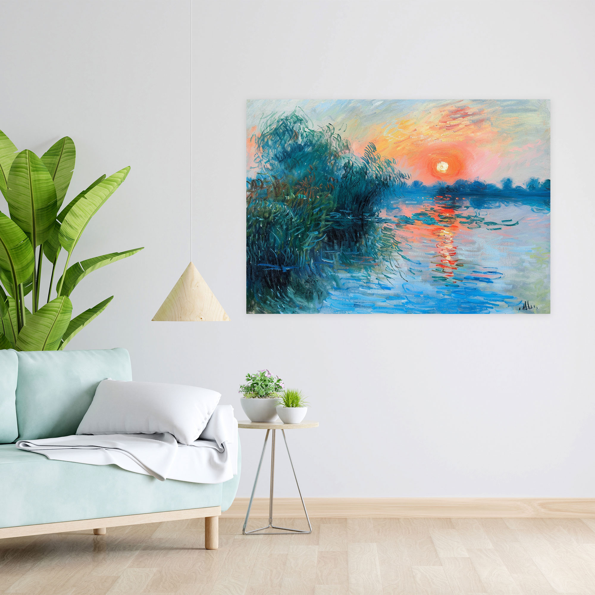 Pastel Sunset Lake Claude Monet Canvas Print - Claude Monet, Home Decoration, Canvas Print, Wall Art