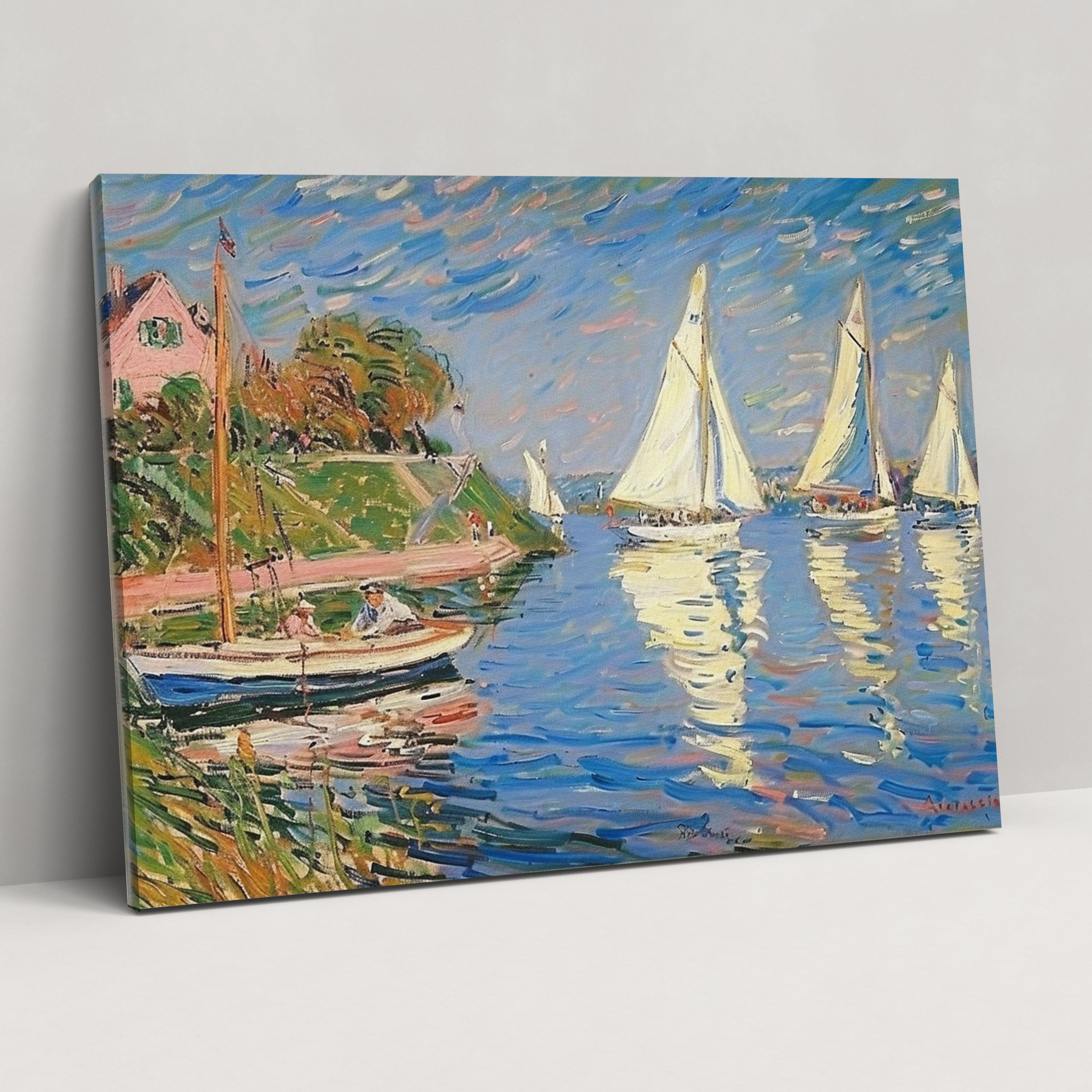 Sailboats Lake Claude Monet Canvas Print - Claude Monet, Wall Decoration, Canvas Wall Art, Claude Monet