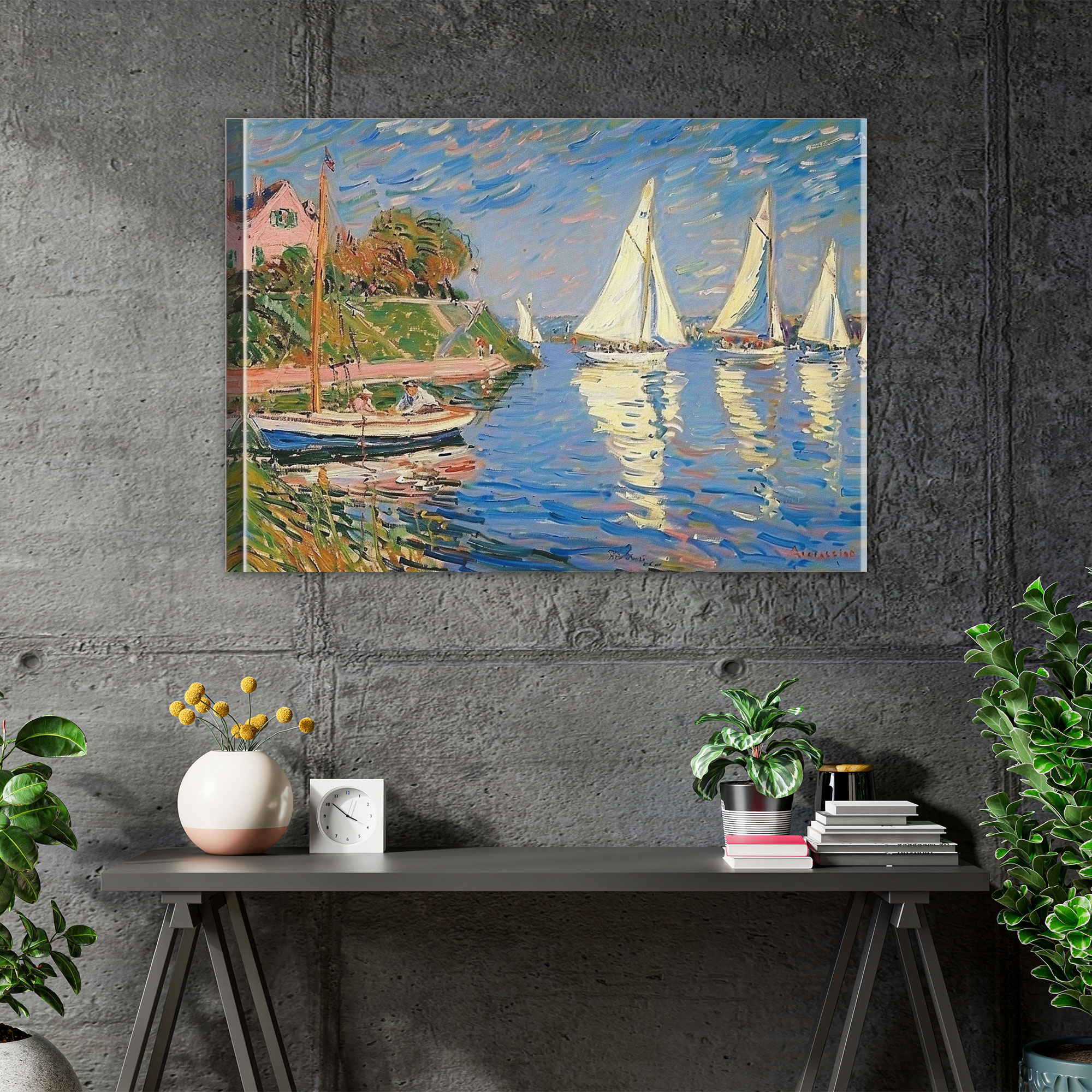Sailboats Lake Claude Monet Canvas Print - Claude Monet, Wall Decoration, Canvas Wall Art, Claude Monet