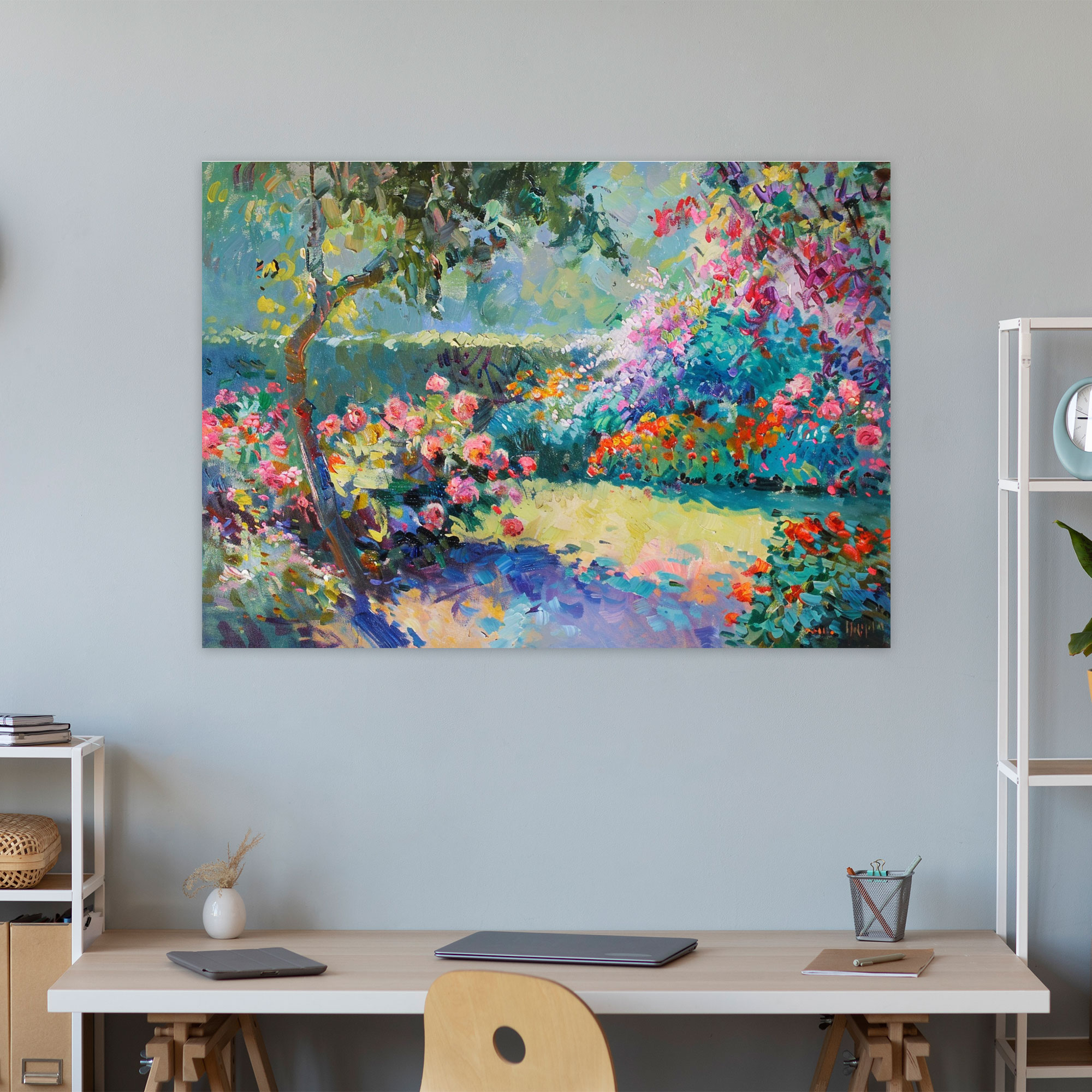 Empresyonist Bahçe Claude Monet Duvar Sanatı - Ev Dekorasyonu Kanvas Tablo Duvar Dekorasyonu