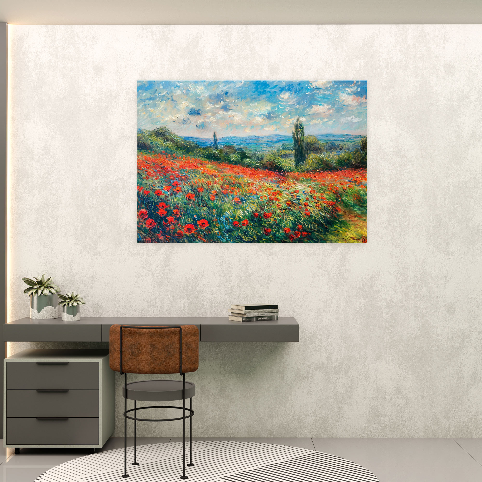 Poppy Field Claude Monet Canvas Print - Claude Monet, Wall Decoration, Claude Monet, Home Decoration