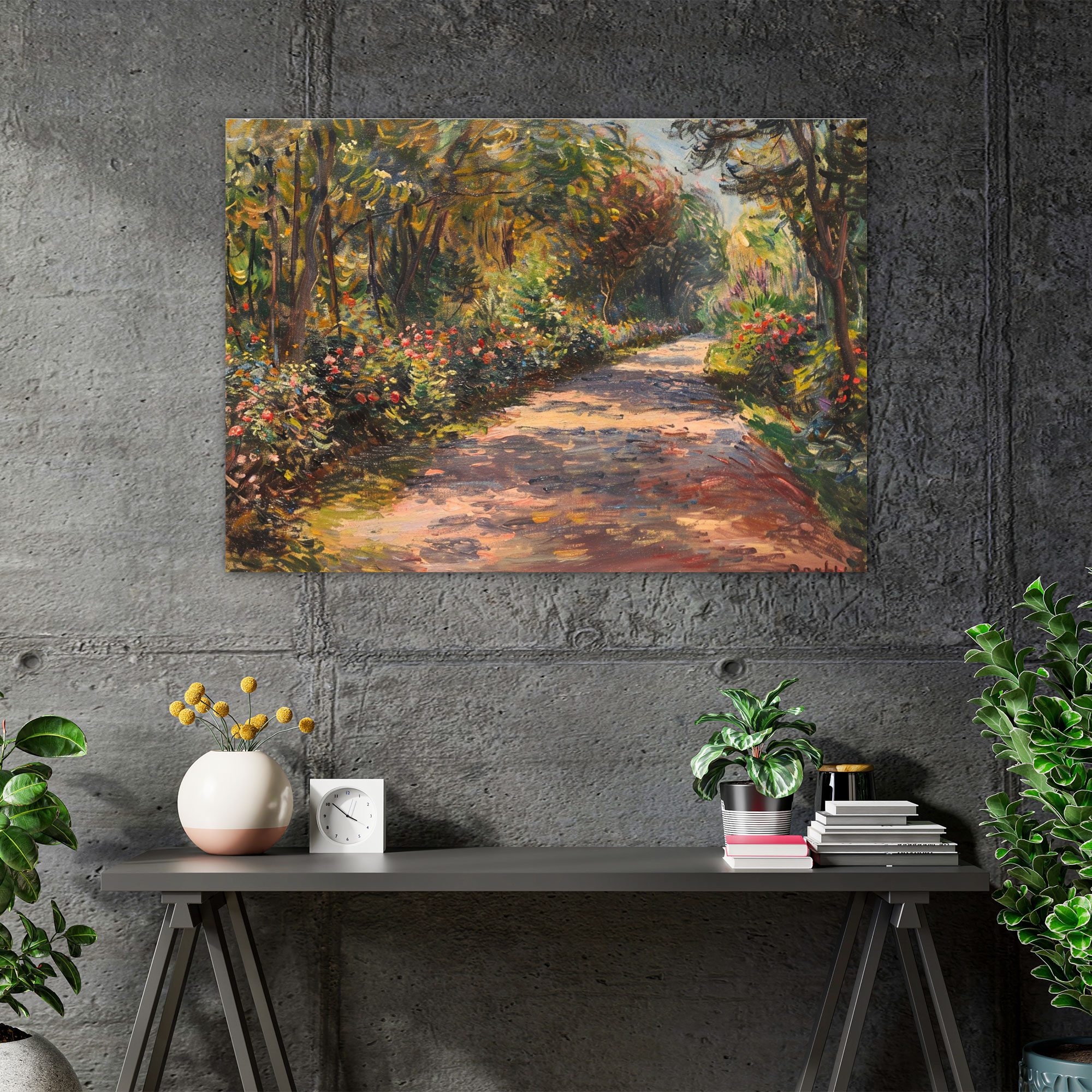 Path In Garden Claude Monet Canvas Print - Claude Monet, Wall Art, Home Decoration, Wall Decoration