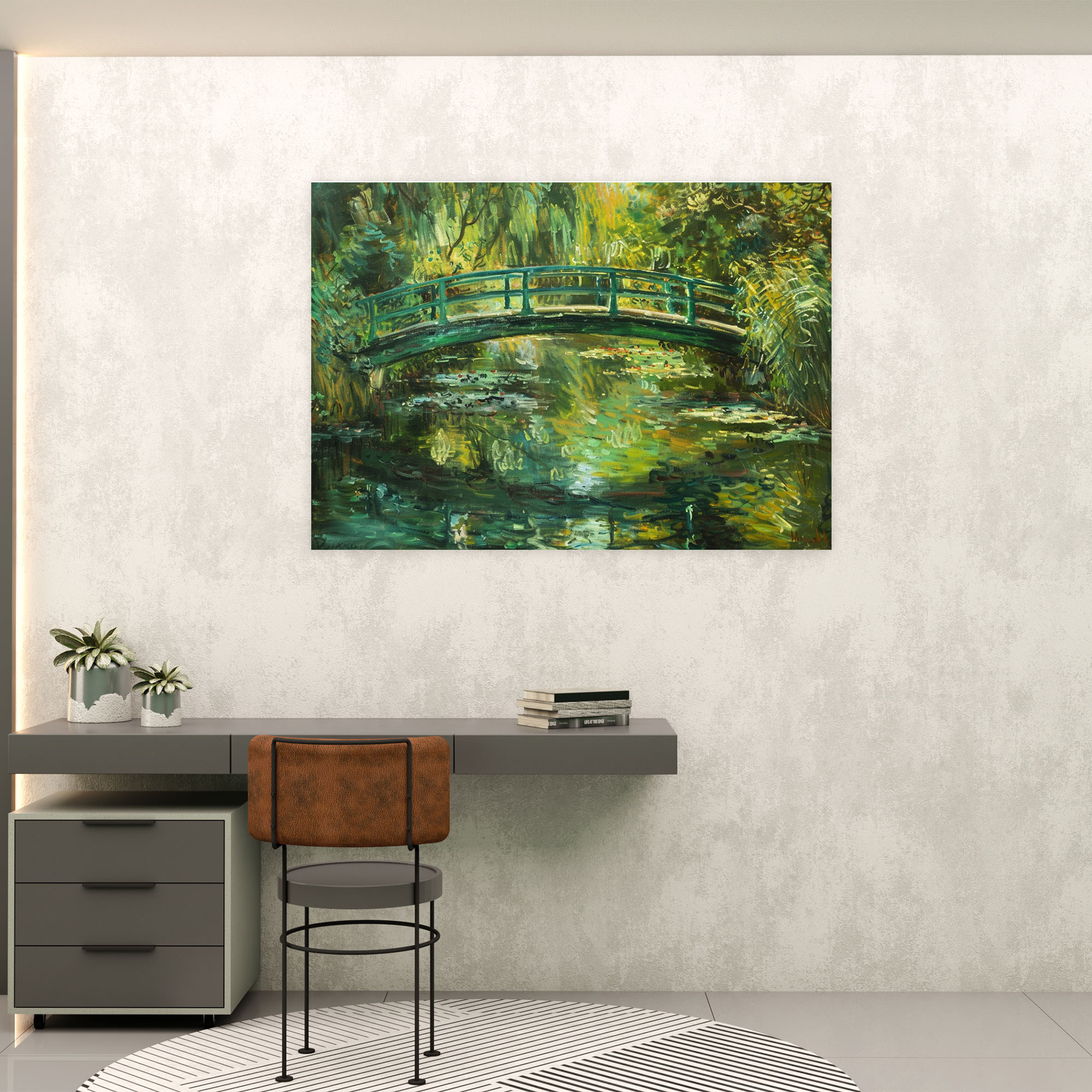 Claude Monet Garden Bridge Wall Decoration - Claude Monet, Wall Art, Canvas Wall Art, Home Decoration