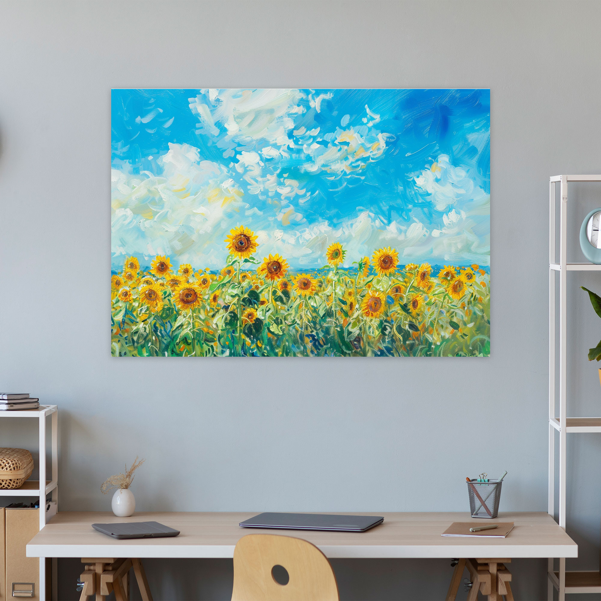 Claude Monet Sunflower Field Canvas Print - Claude Monet, Canvas Print, Wall Art, Claude Monet