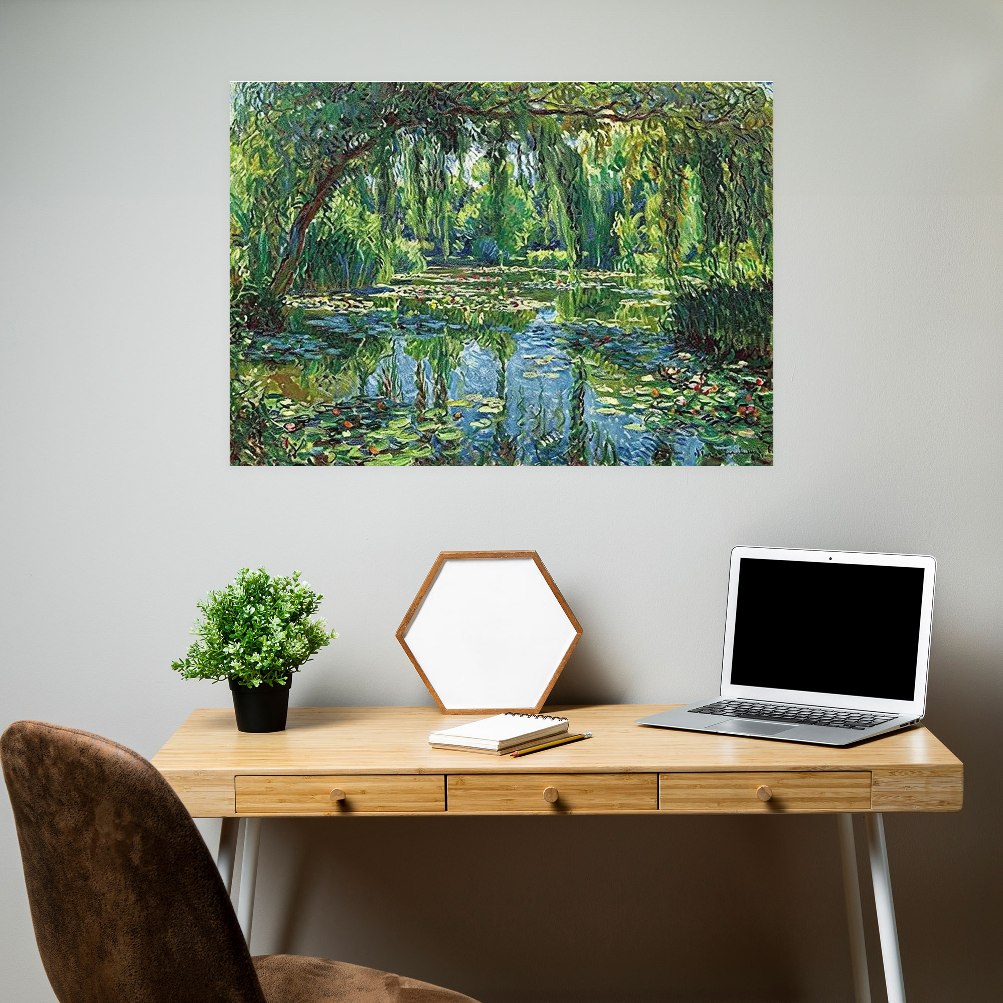 Claude Monet Ağlayan Sağlıklı Gölet Duvar Sanatı - Kanvas Tablo Duvar Sanatı Monet Sanatı