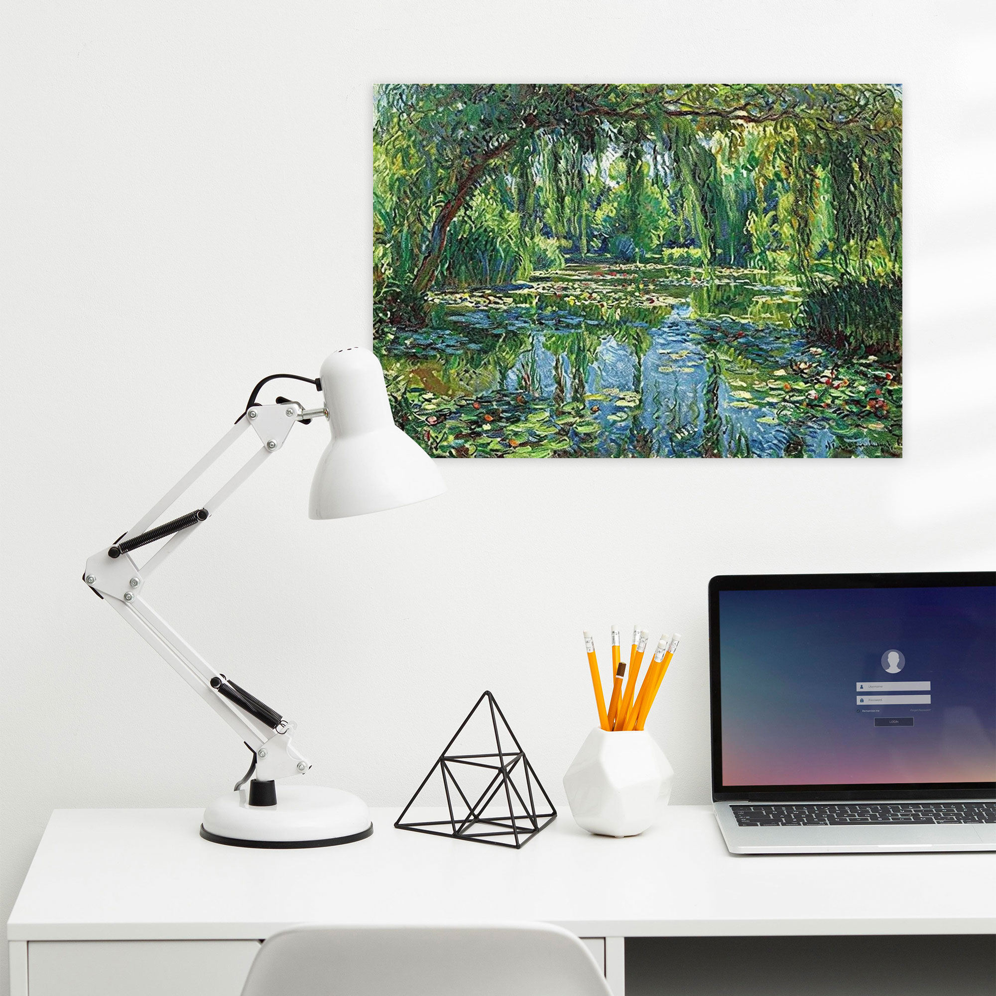 Claude Monet Ağlayan Sağlıklı Gölet Duvar Sanatı - Kanvas Tablo Duvar Sanatı Monet Sanatı