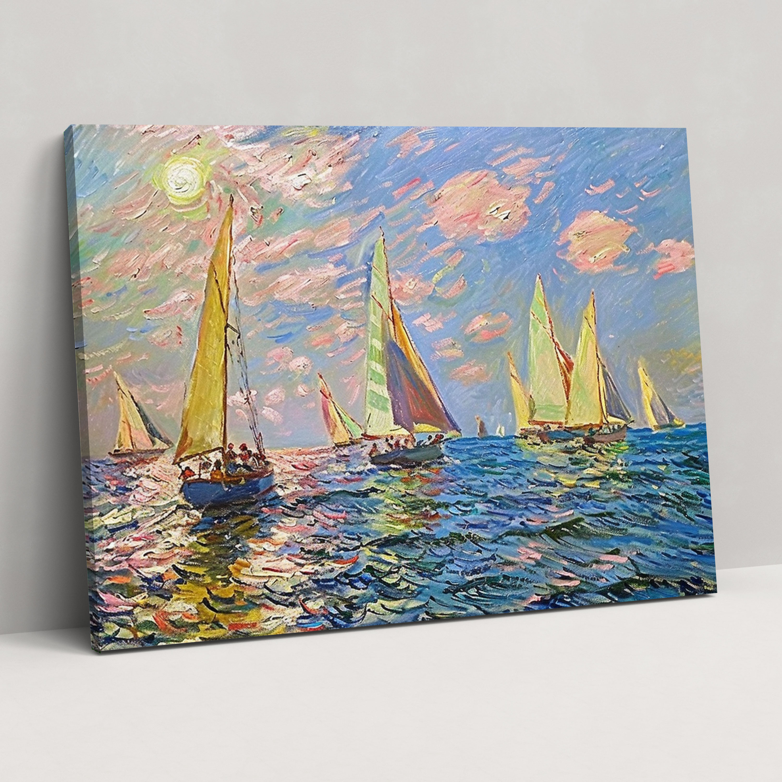 Colorful Sailboats Claude Monet Wall Decoration - Claude Monet, Wall Decoration, Canvas, Canvas Wall Art