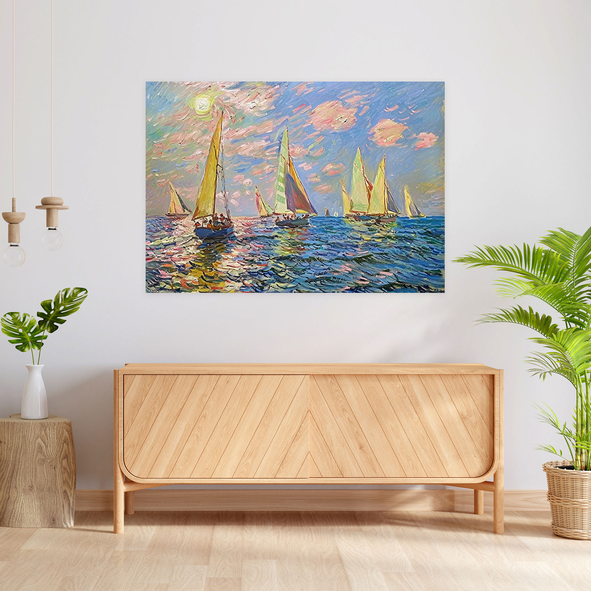 Colorful Sailboats Claude Monet Wall Decoration - Claude Monet, Wall Decoration, Canvas, Canvas Wall Art