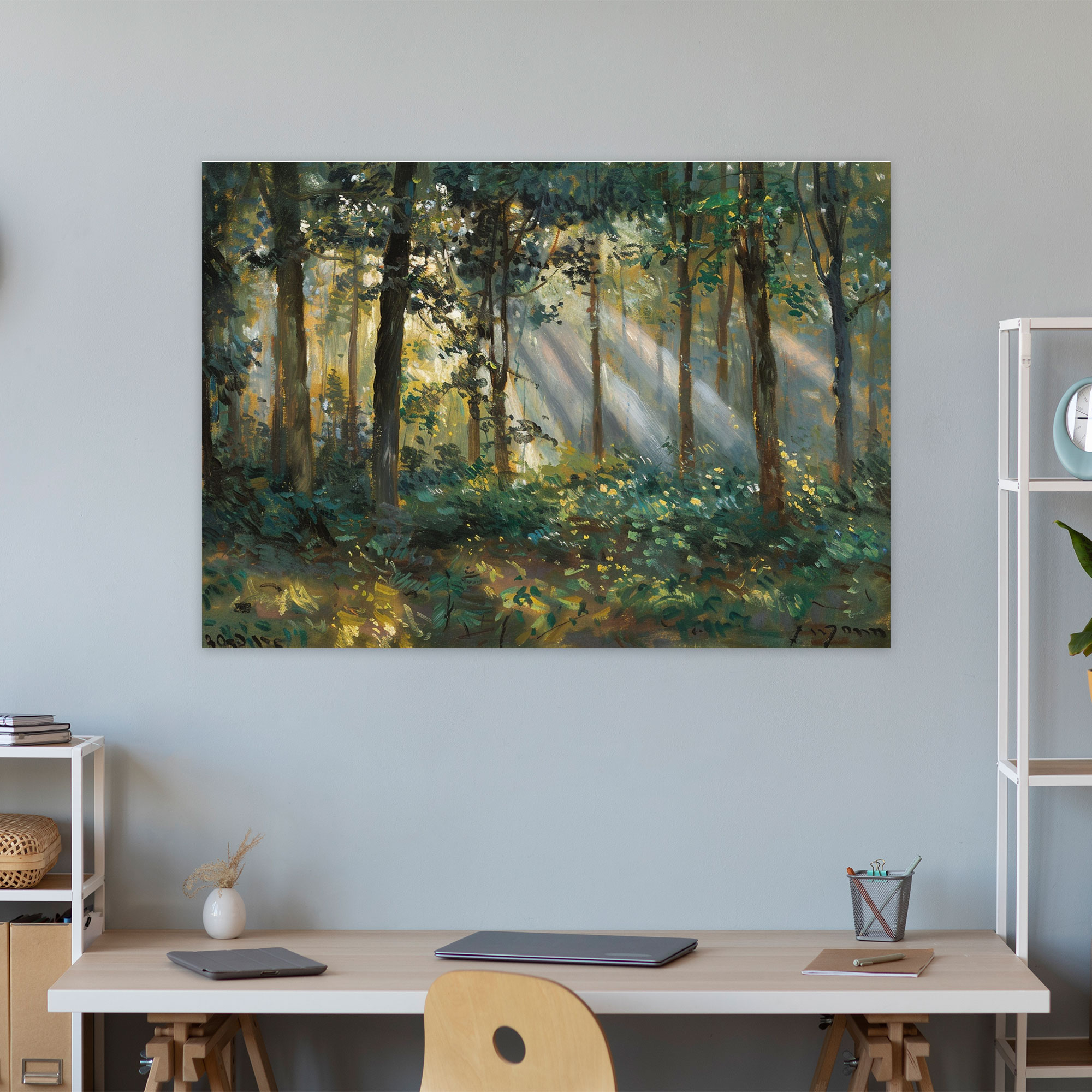 Ağaçların Arasından Gelen Güneş Işığında Claude Monet Kanvas Tablo - Claude Monet Kanvas Duvar Dekorasyonu Duvar Sanatı