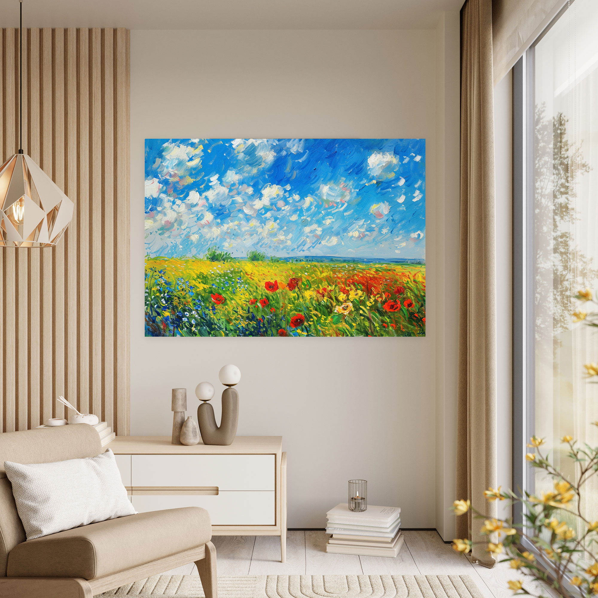 Flowering Fields Claude Monet Canvas Print - Claude Monet, Wall Art, Canvas Wall Art, Canvas