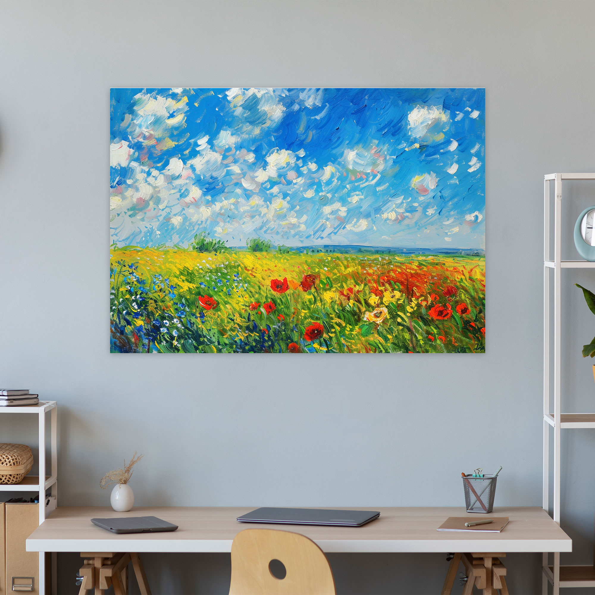 Flowering Fields Claude Monet Canvas Print - Claude Monet, Wall Art, Canvas Wall Art, Canvas