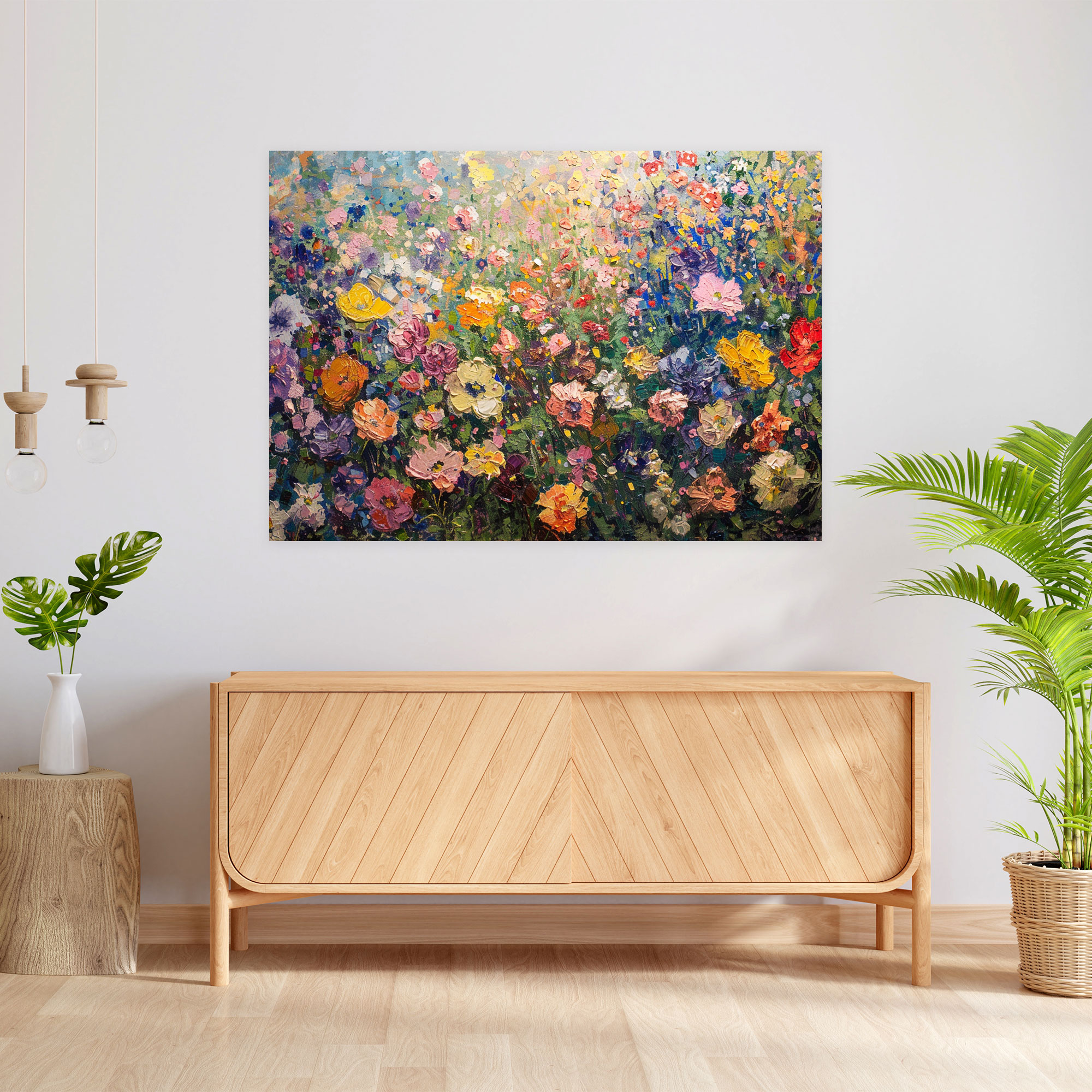 Blooming Flower Garden Canvas Print - Claude Monet, Canvas Wall Art, Wall Decoration, Home Decoration