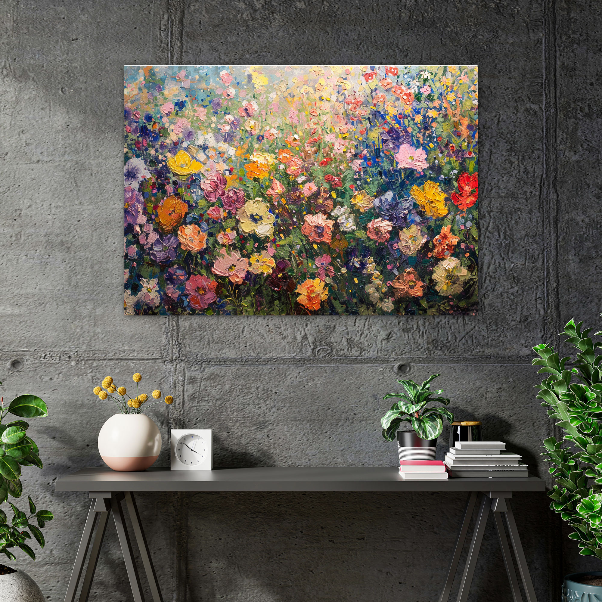Blooming Flower Garden Canvas Print - Claude Monet, Canvas Wall Art, Wall Decoration, Home Decoration