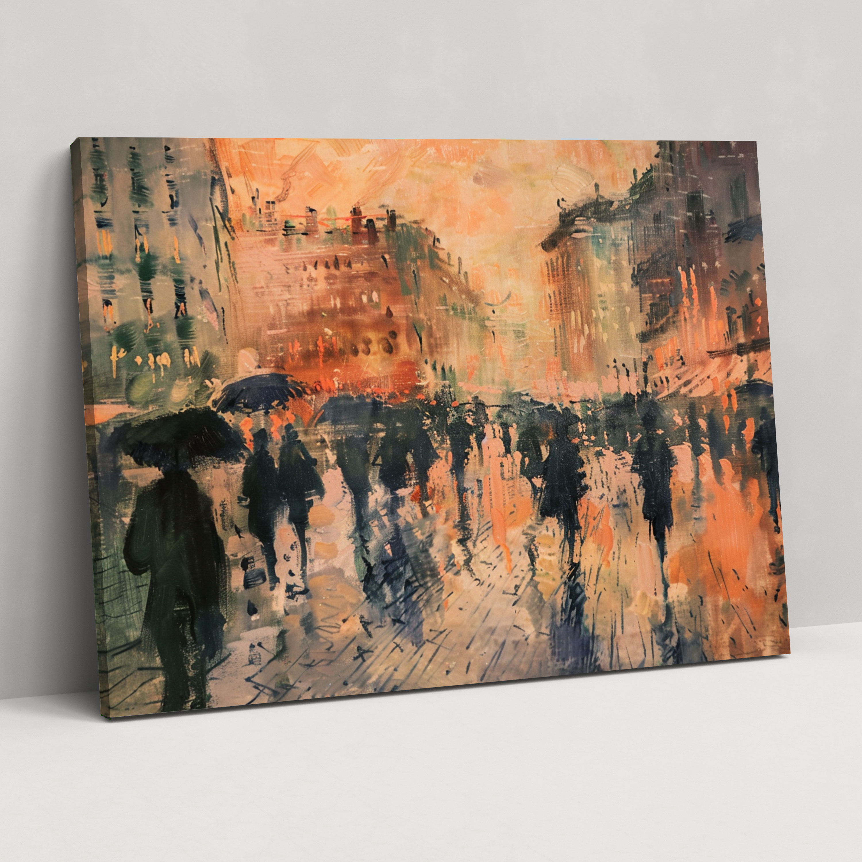 Şehir Manzaralı Canlı Sokaklar Duvar Sanatı - Kanvas Tablo Claude Monet Duvar Dekoru