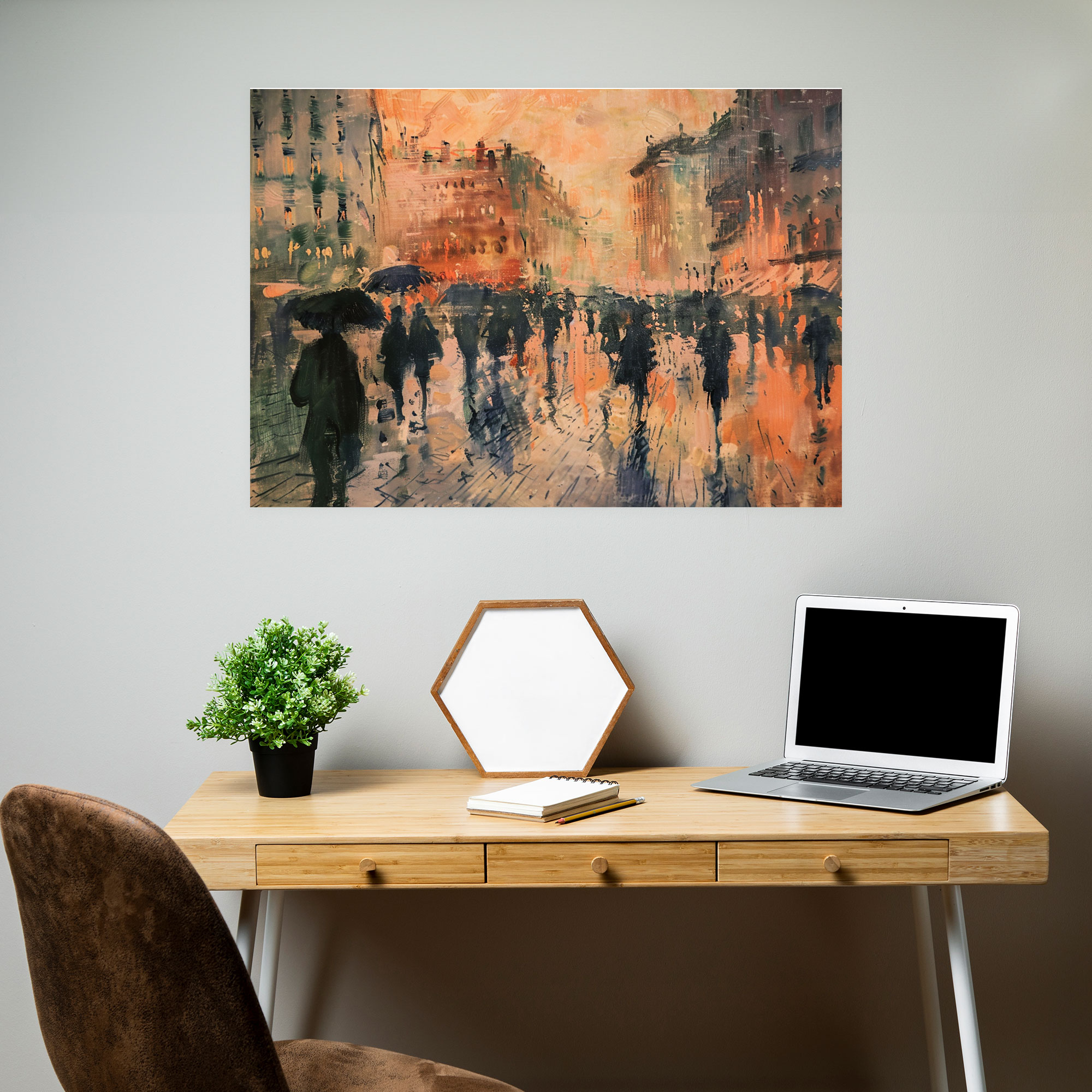 Şehir Manzaralı Canlı Sokaklar Duvar Sanatı - Kanvas Tablo Claude Monet Duvar Dekoru