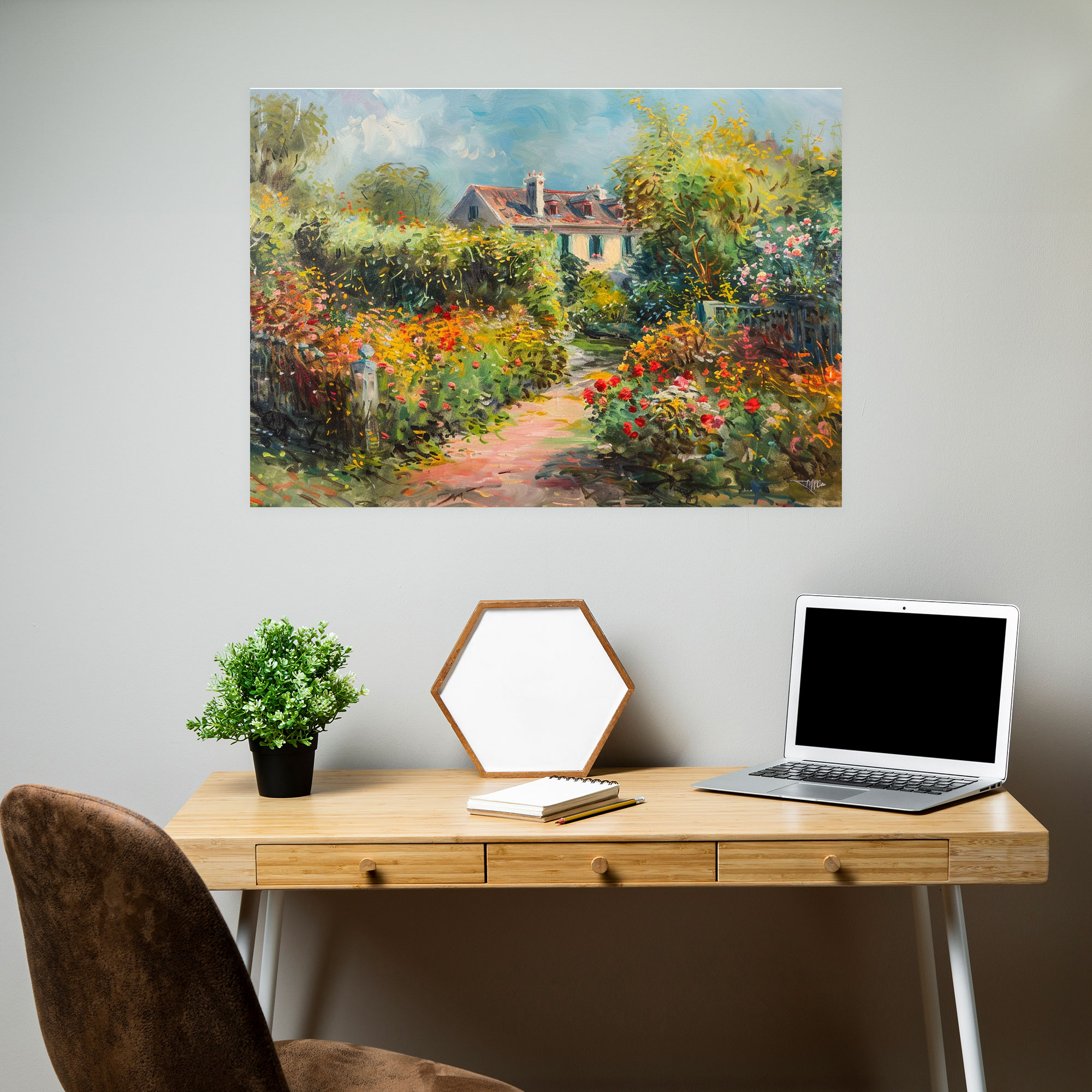 Giverny Garden Claude Monet Canvas Print - Claude Monet, Canvas, Canvas Print, Canvas Wall Art