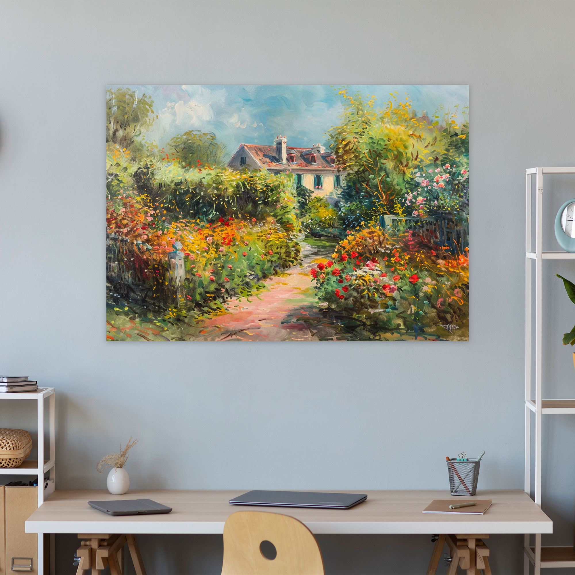Giverny Garden Claude Monet Canvas Print - Claude Monet, Canvas, Canvas Print, Canvas Wall Art