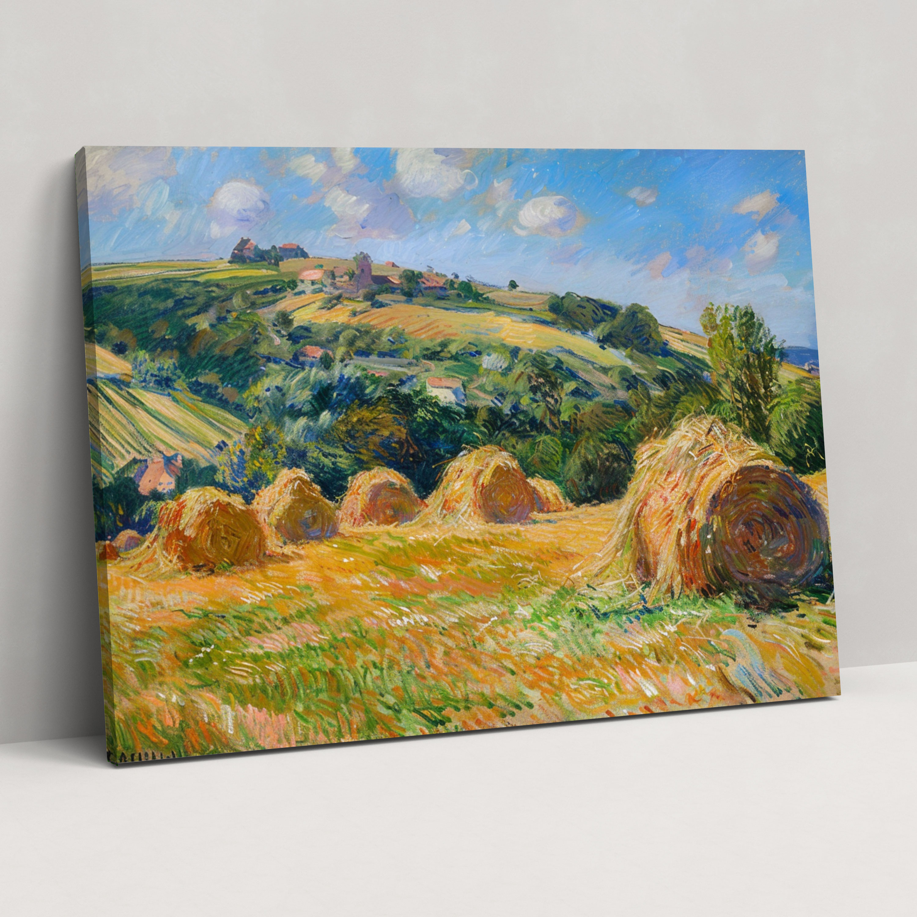 Empresyonist Samanlık Manzarası Claude Monet Duvar Dekorasyonu - Kanvas Tablo Ev Dekorasyonu