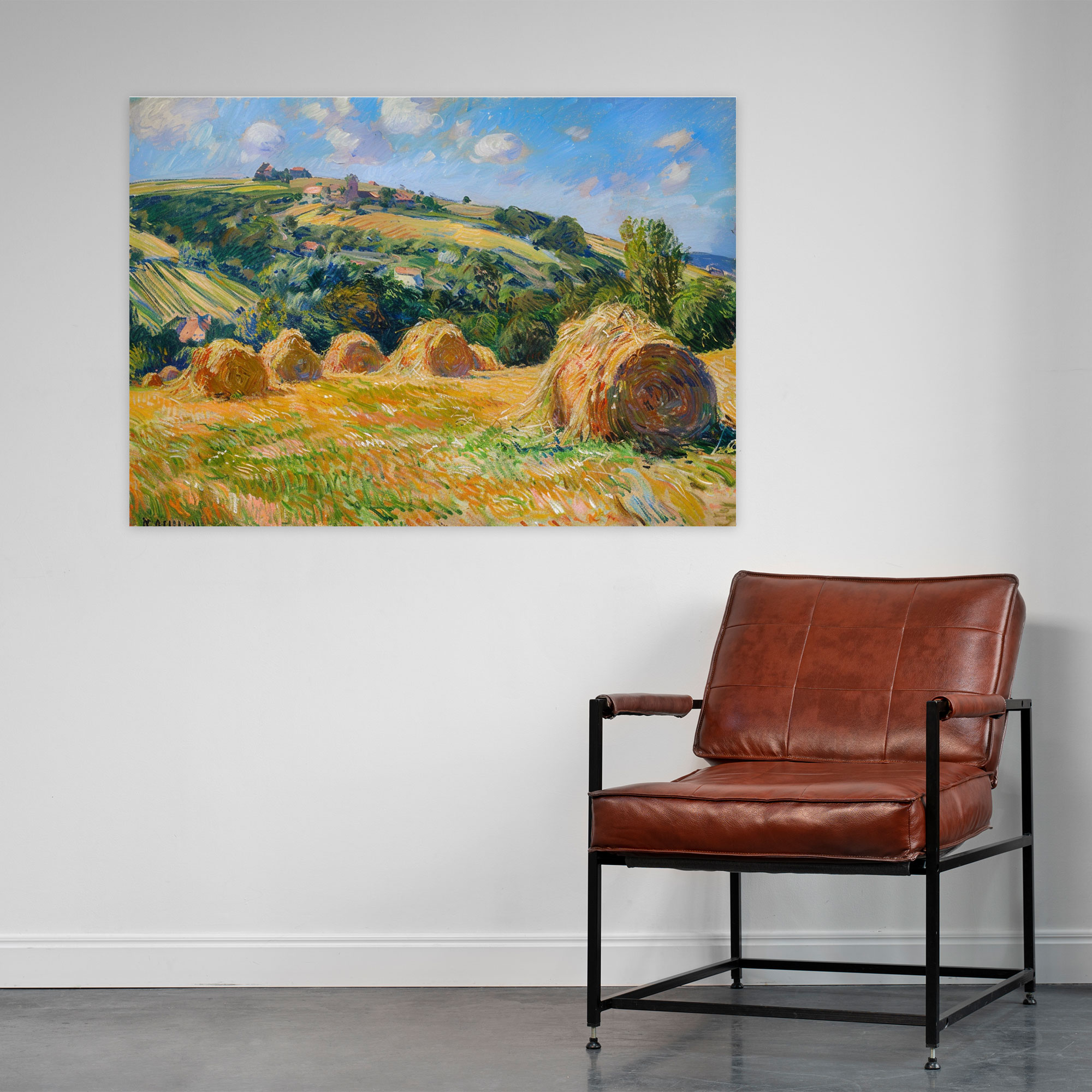Empresyonist Samanlık Manzarası Claude Monet Duvar Dekorasyonu - Kanvas Tablo Ev Dekorasyonu